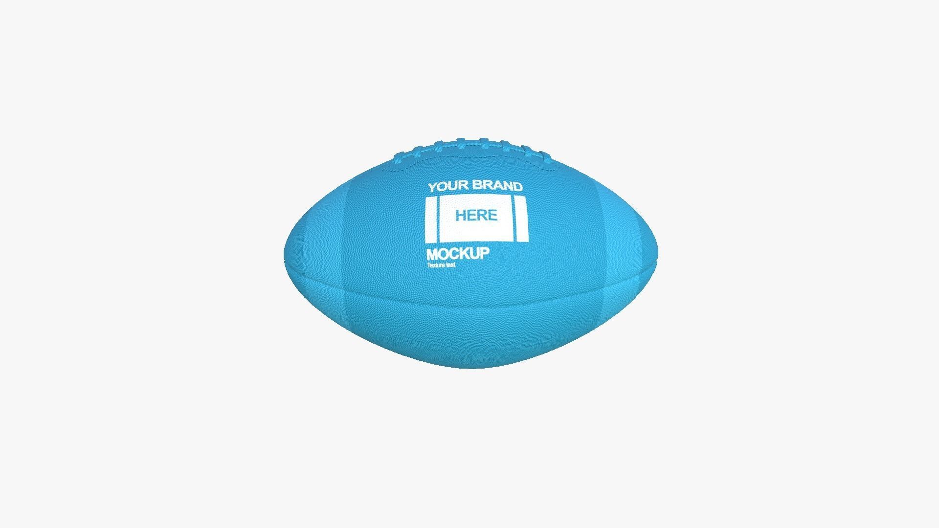 Rugby Ball - Blank Mock Up Basic Template 3D model_7