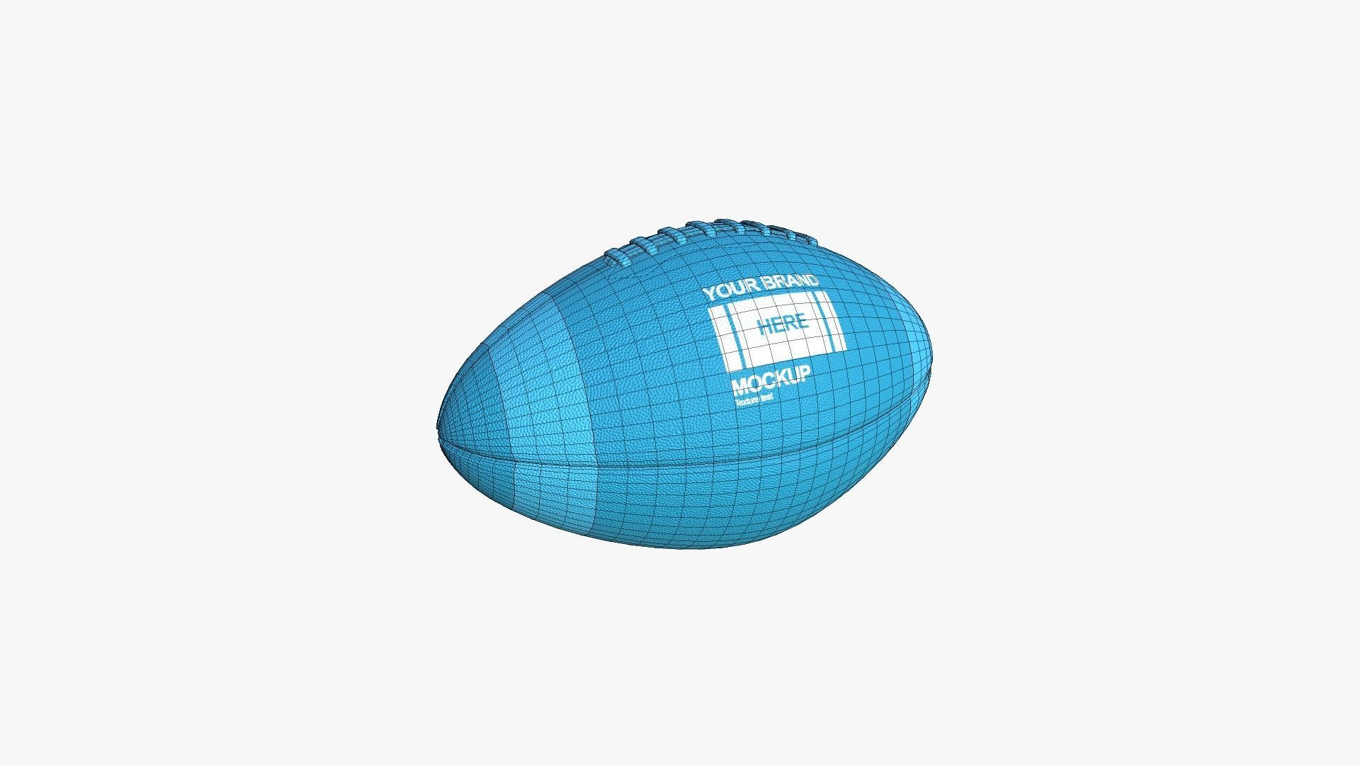 Rugby Ball - Blank Mock Up Basic Template 3D model_2