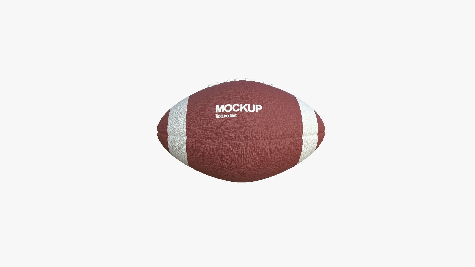 Rugby Ball - Blank Mock Up Basic Template 3D model_5