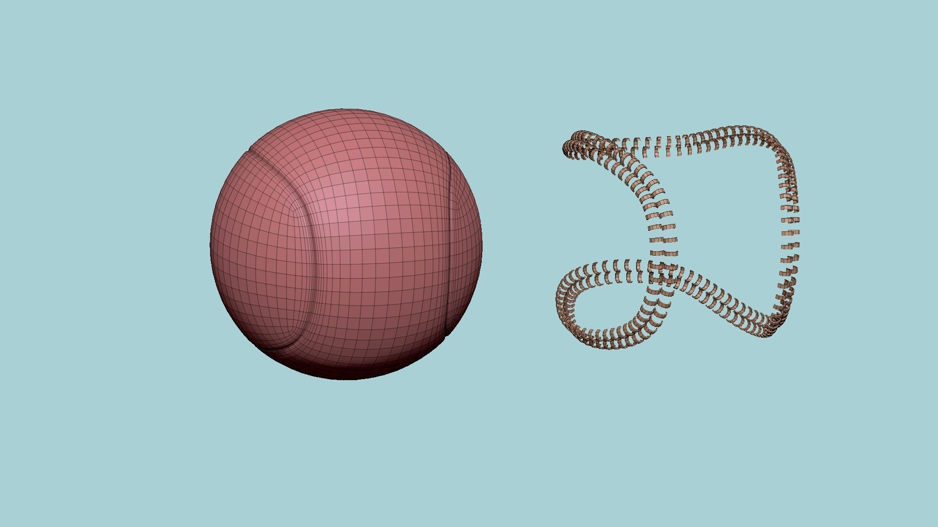 Baseball Ball 02 - Blank Mock Up Basic Template 3D model_16