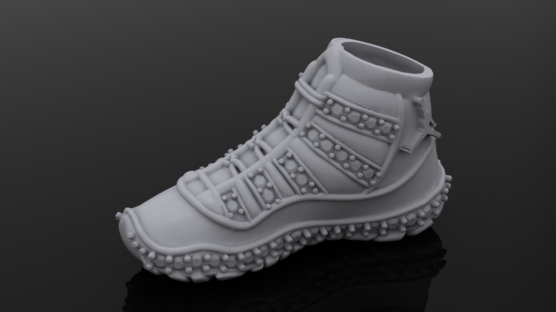 air jordan retro 11 with stones 3D 3D print model_1