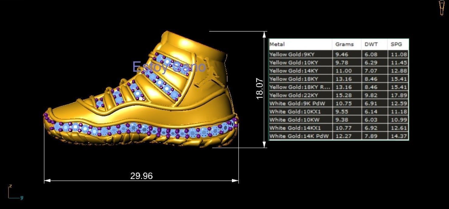 air jordan retro 11 with stones 3D 3D print model_7
