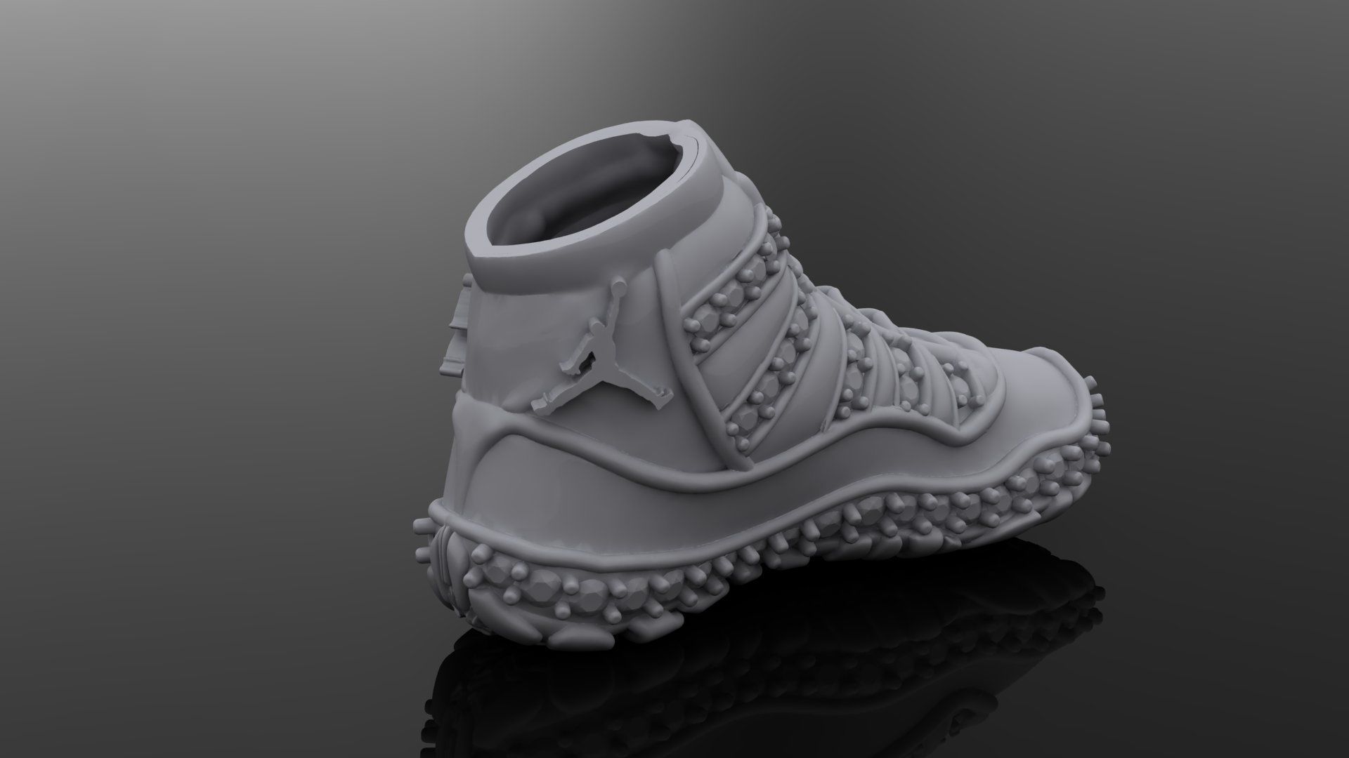air jordan retro 11 with stones 3D 3D print model_2