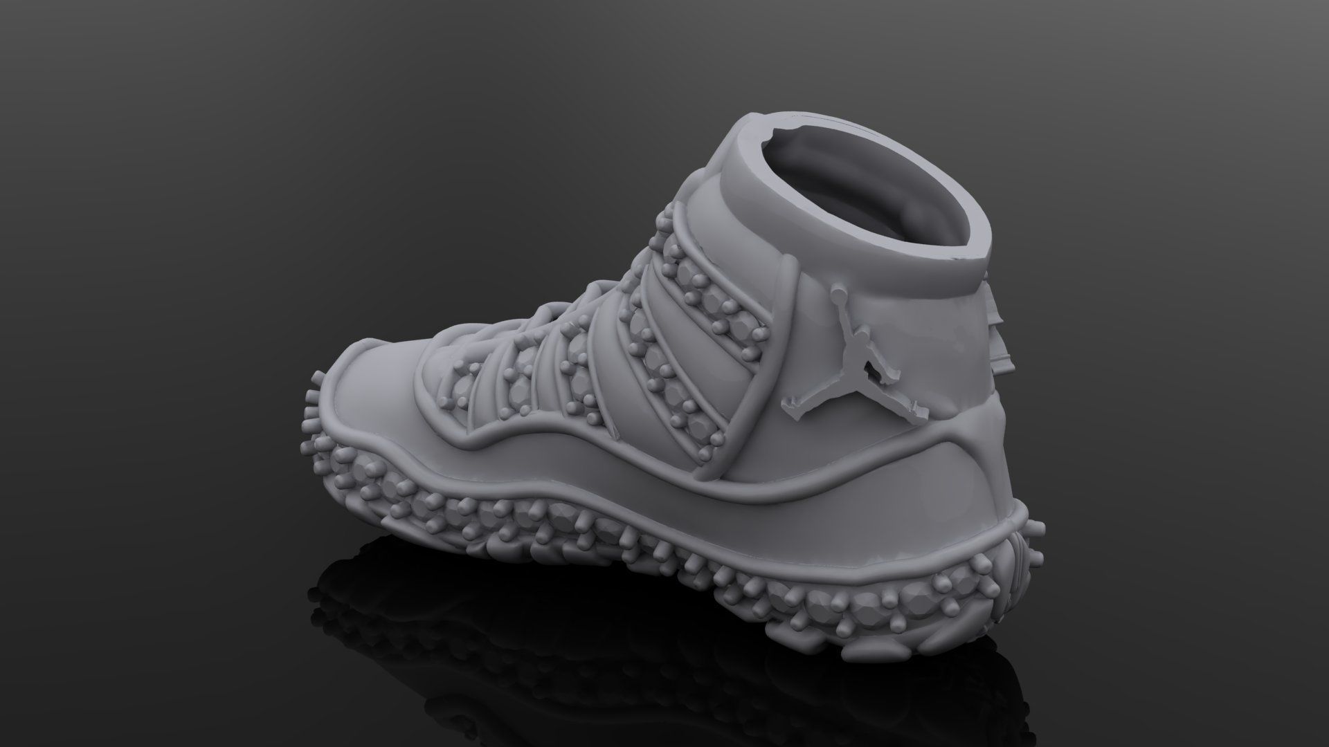 air jordan retro 11 with stones 3D 3D print model_3