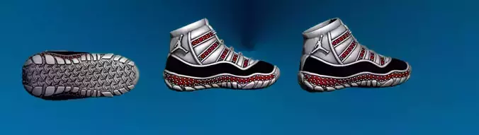 air jordan retro 11 with stones 3D