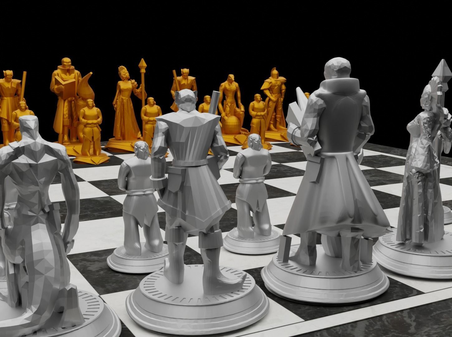 Knight - Crusader V3 Chess Set - 6 Chess Pieces 3D print model 3D print model_2