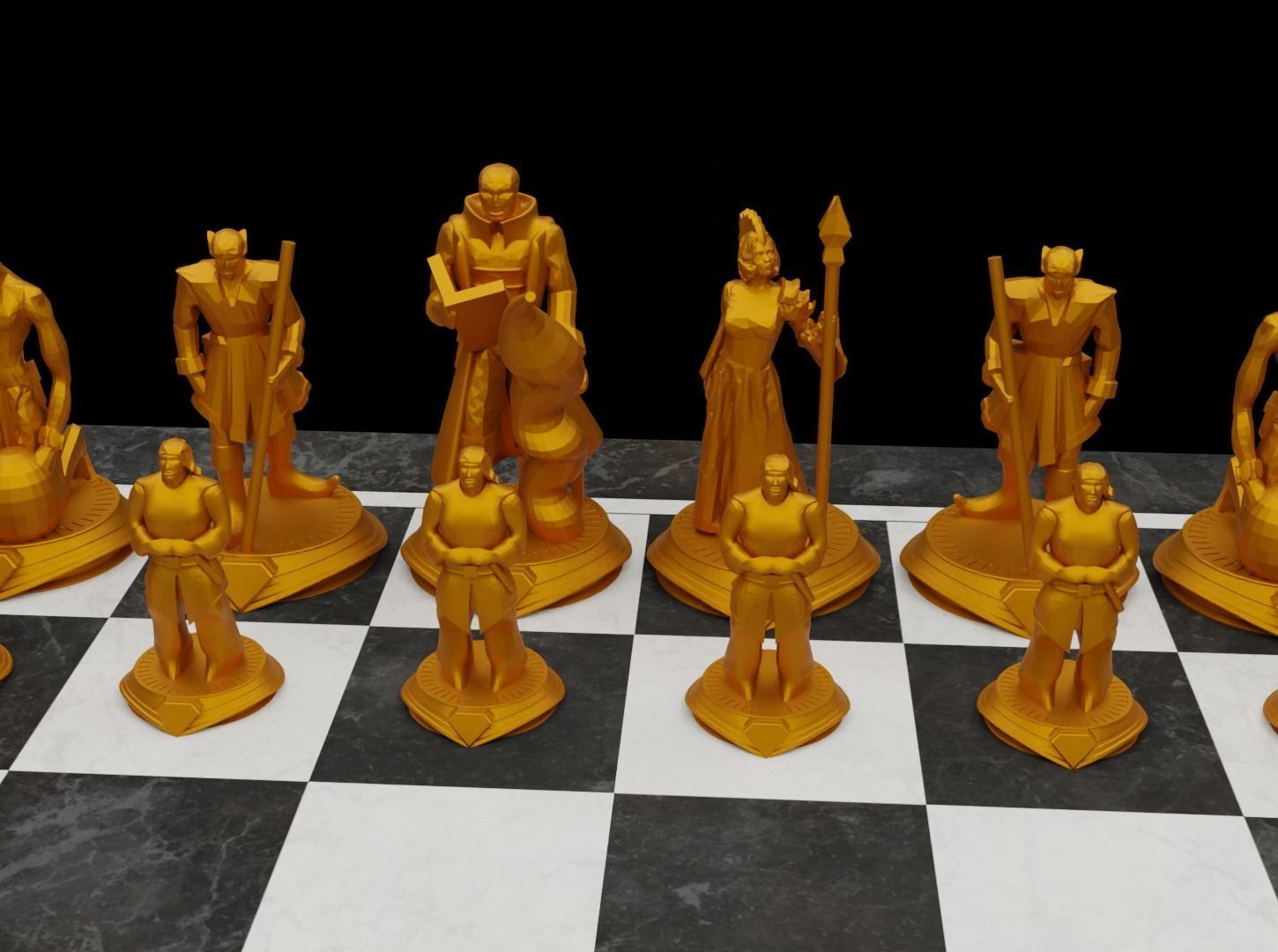 Knight - Crusader V3 Chess Set - 6 Chess Pieces 3D print model 3D print model_13