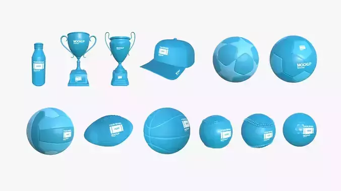 12 Sports Models Collection - Blank Mock Up Basic Template 