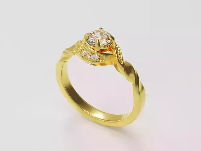 simple engagement ring Free 3D print model