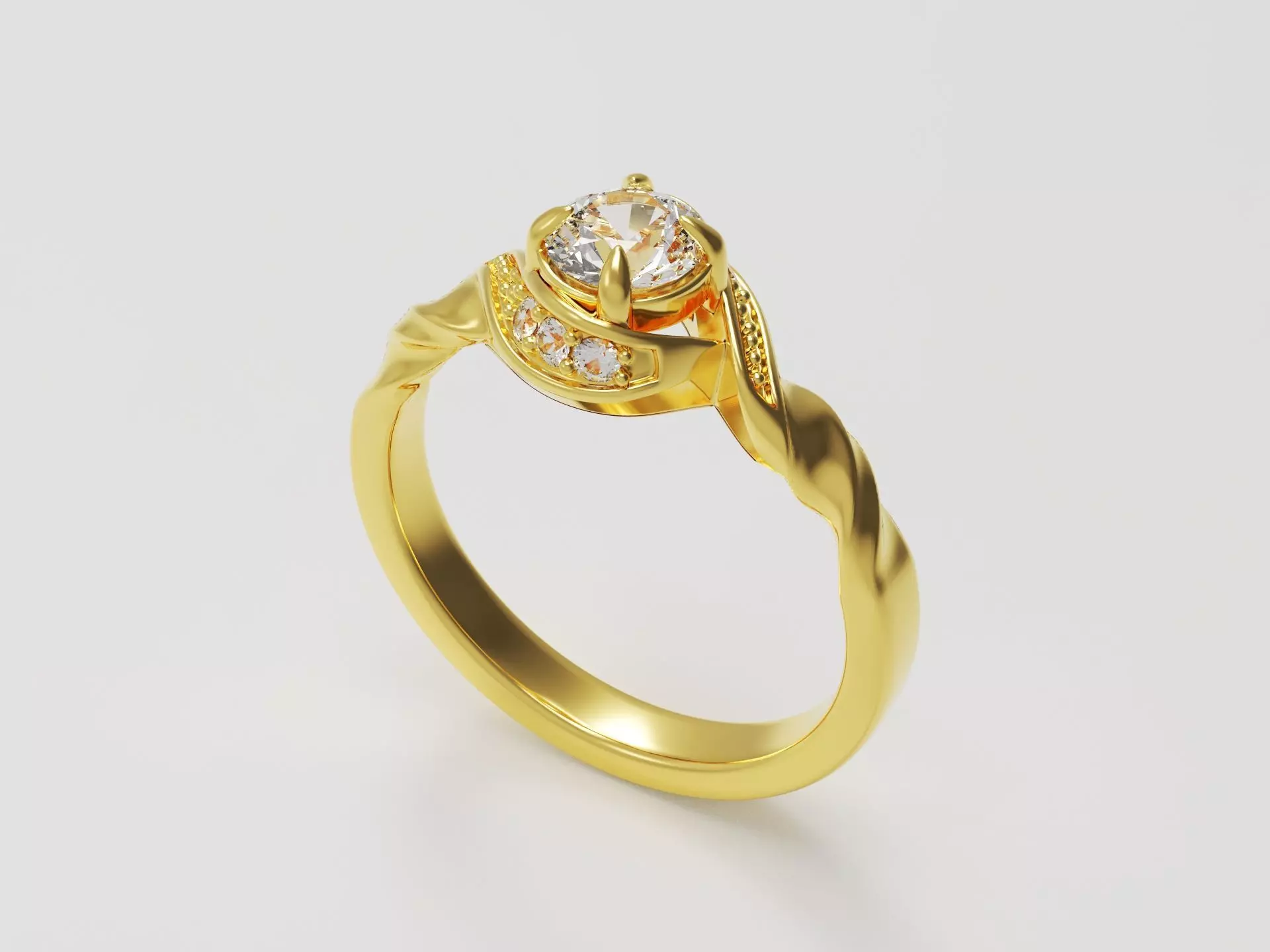 simple engagement ring Free 3D print model