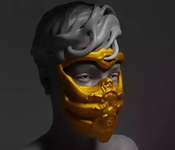 Mortal Kombat Scorpion Cosplay Mask - Costume Mask  3D print model