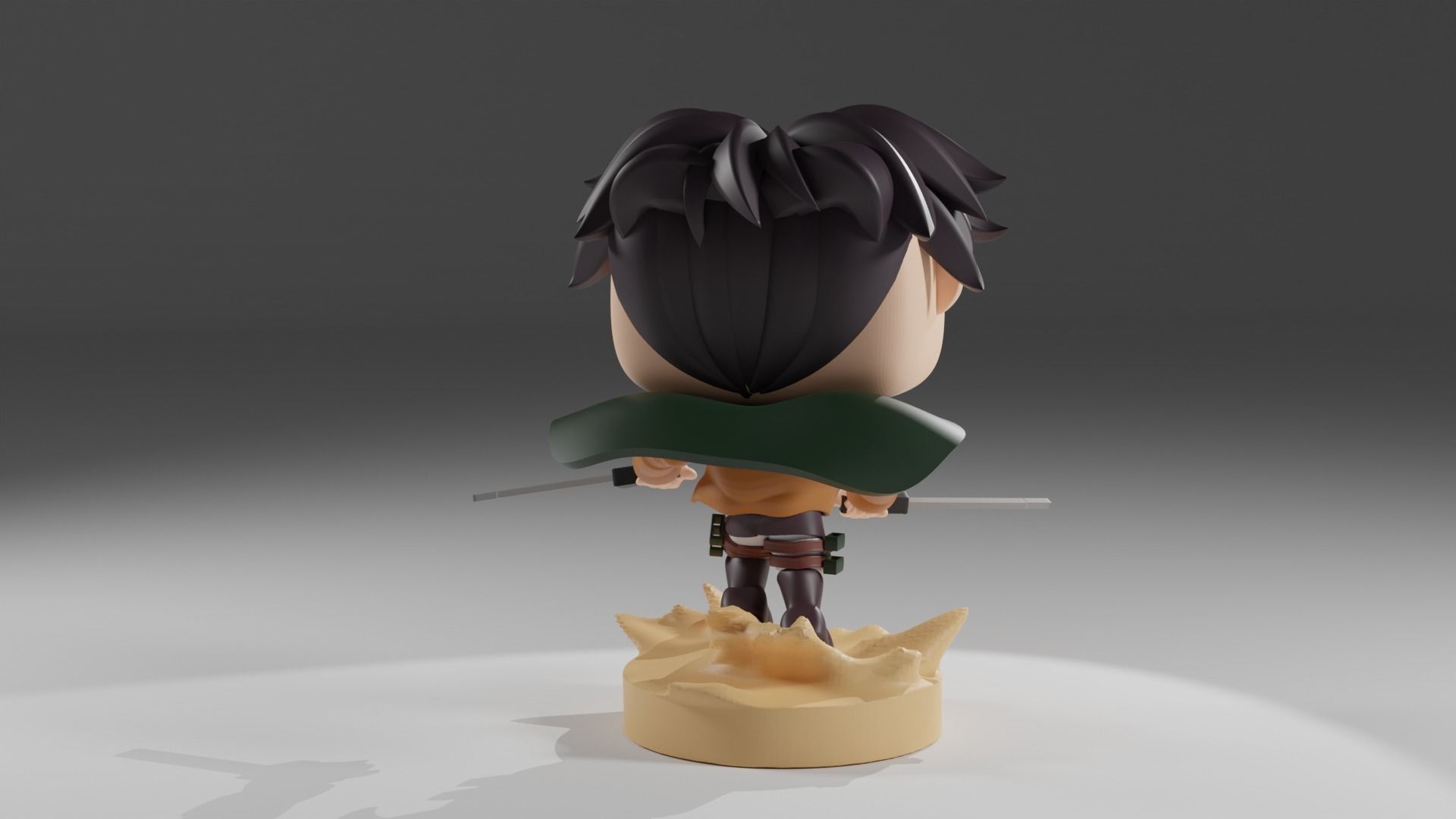 Levi Ackerman Funko Pop from Attack on Titan 3D model_5