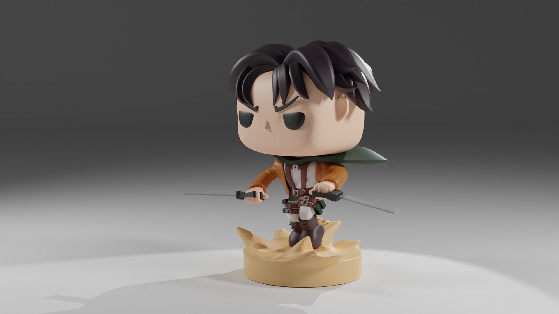 Levi Ackerman Funko Pop from Attack on Titan 3D model_7
