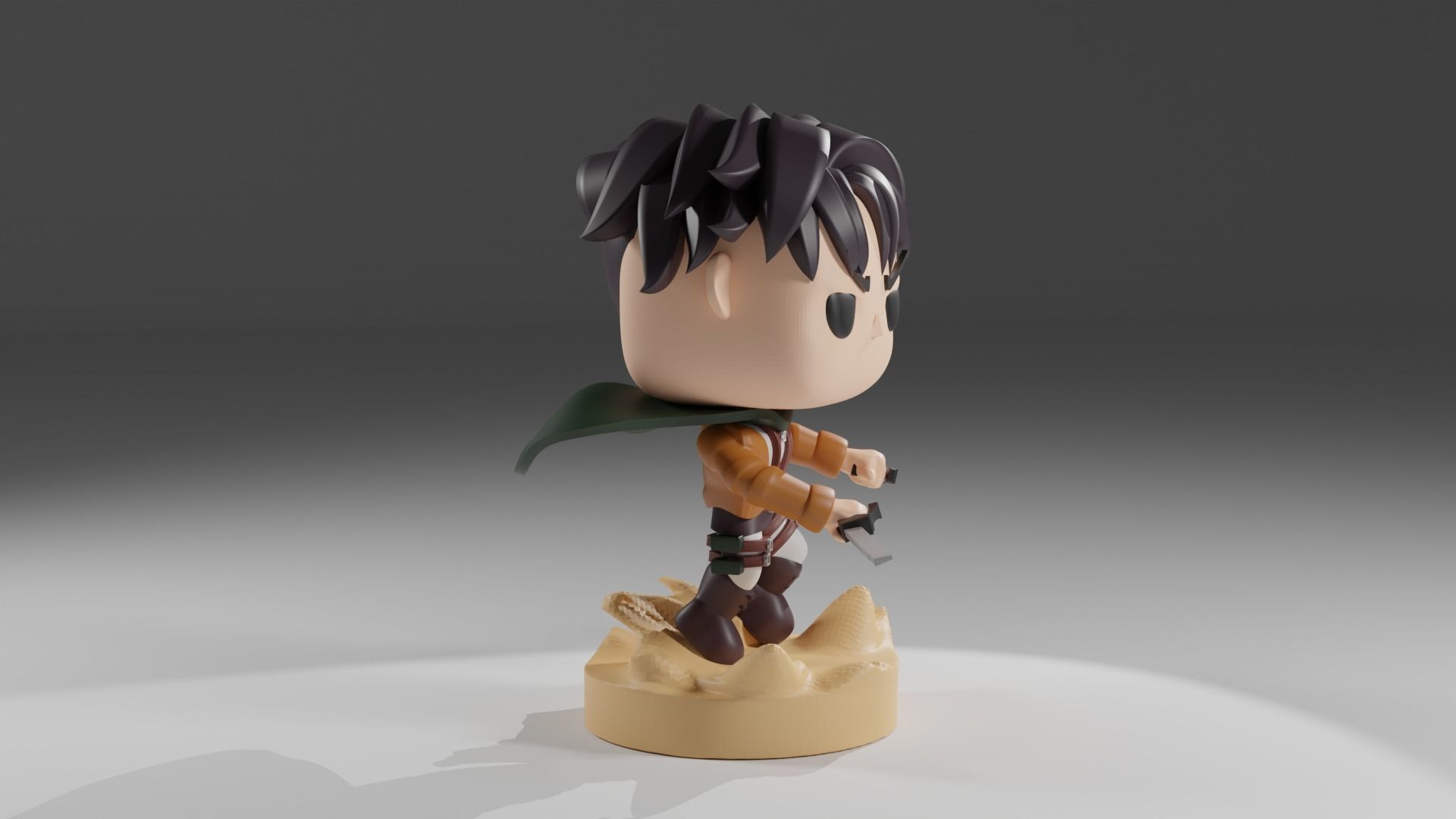 Levi Ackerman Funko Pop from Attack on Titan 3D model_10