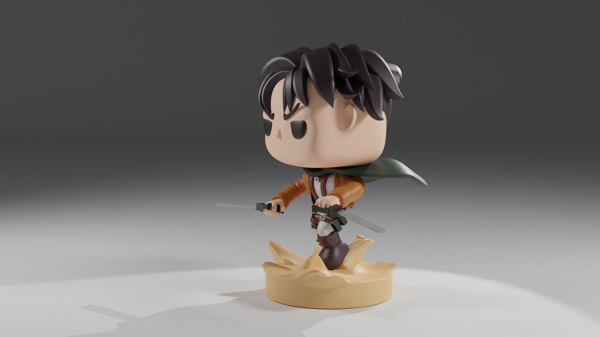 Levi Ackerman Funko Pop from Attack on Titan 3D model_8