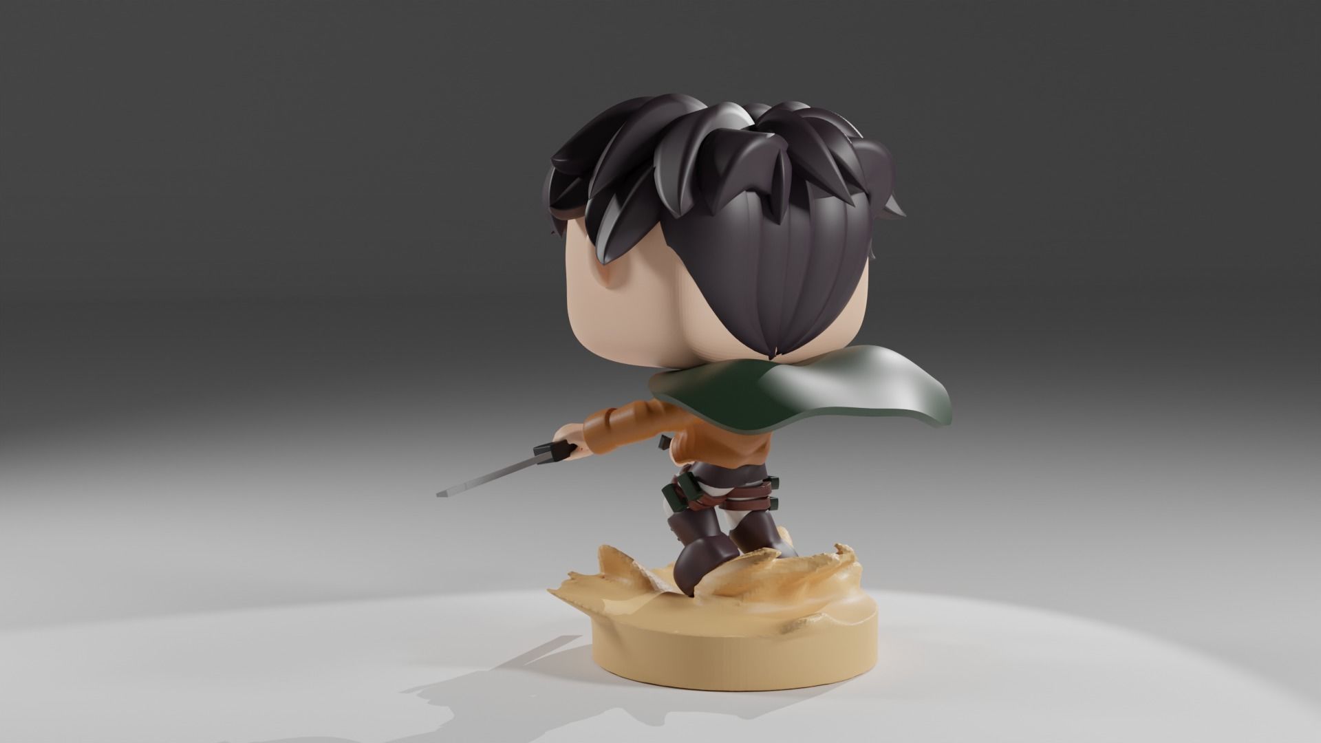 Levi Ackerman Funko Pop from Attack on Titan 3D model_3