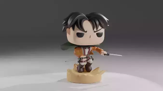 Levi Ackerman Funko Pop from Attack on Titan 3D model