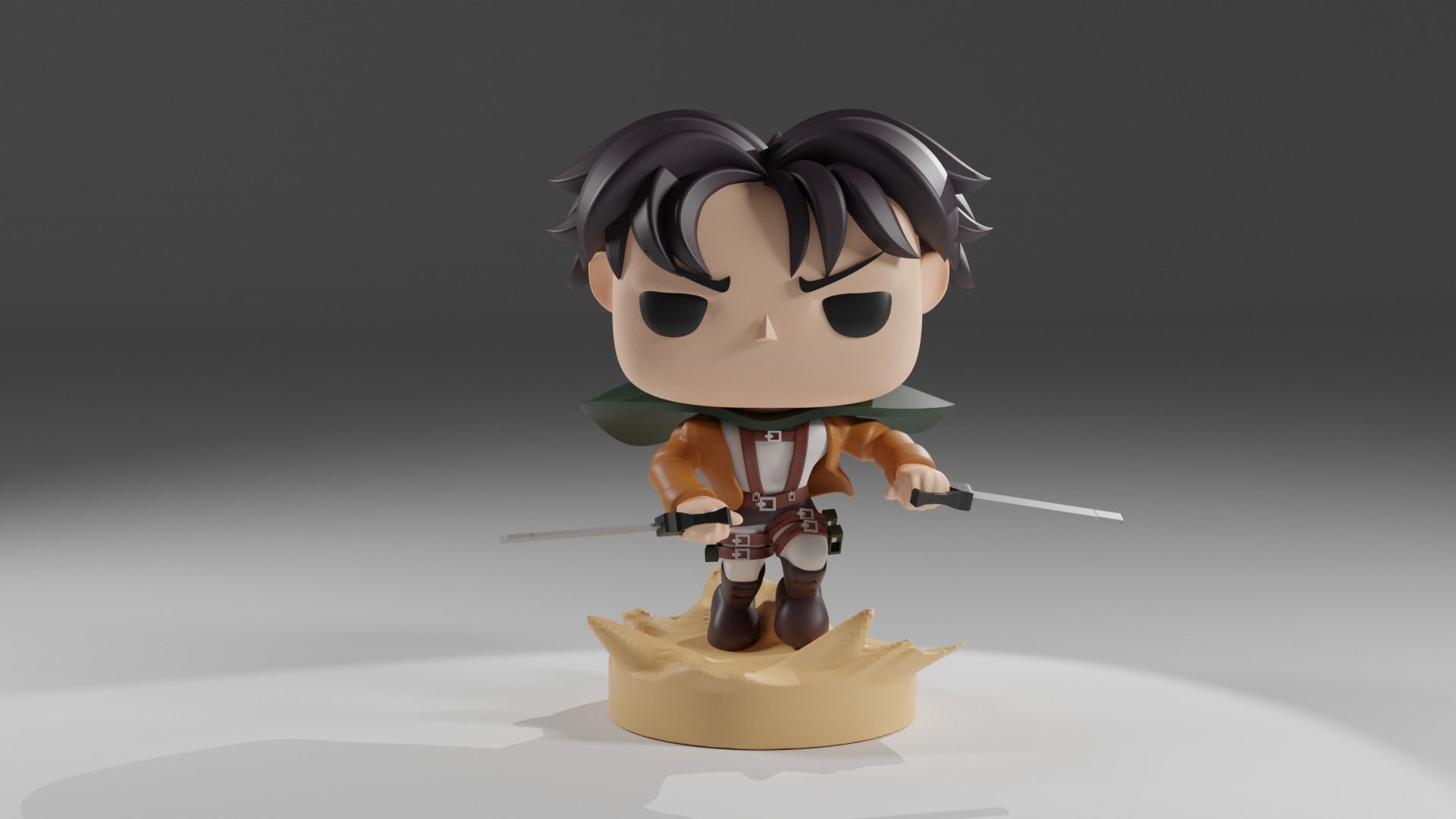 Levi Ackerman Funko Pop from Attack on Titan 3D model_1