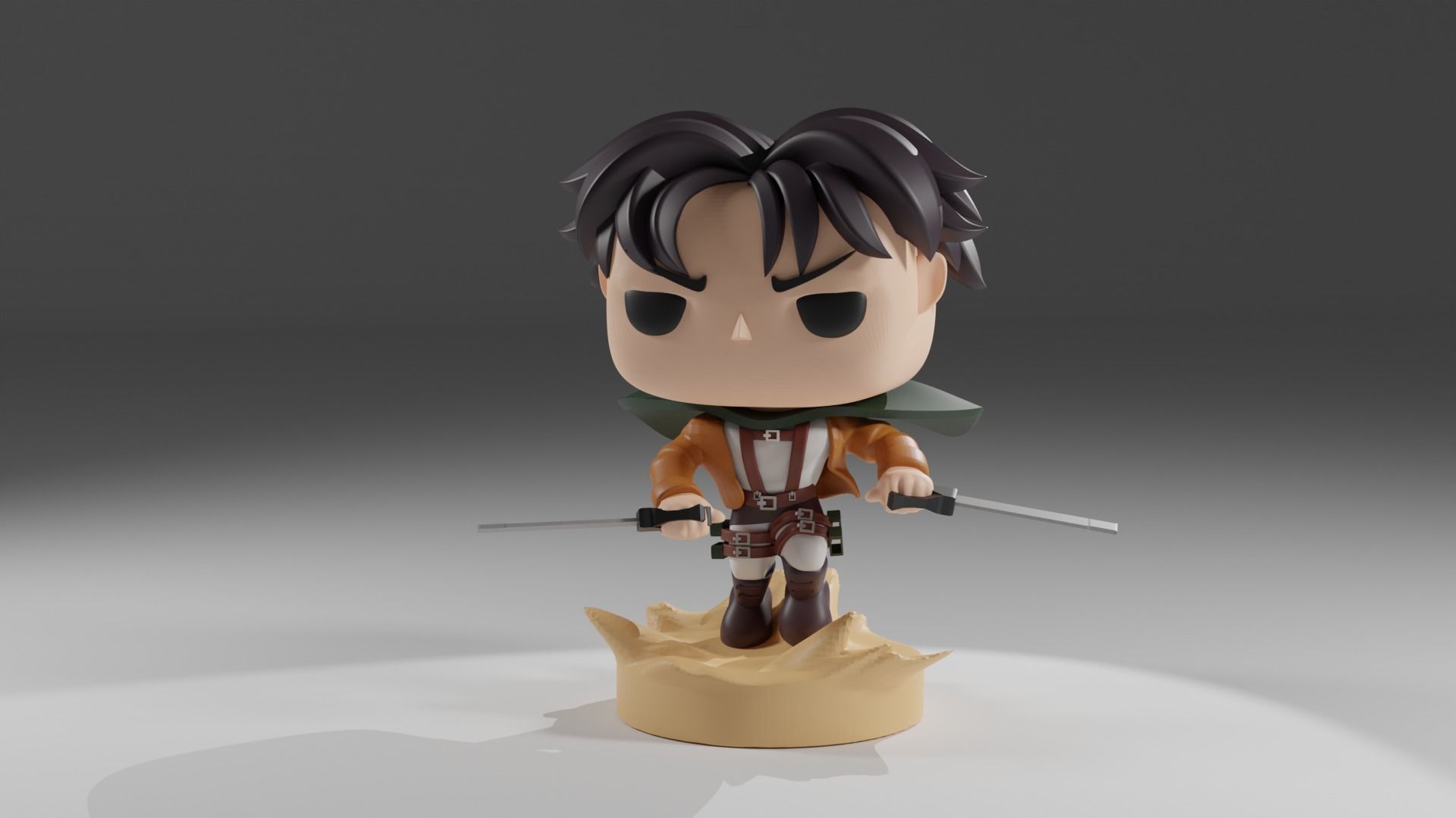 Levi Ackerman Funko Pop from Attack on Titan 3D model_6