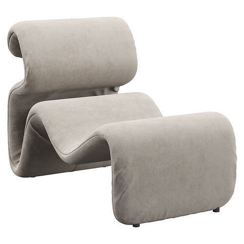 Etcetera Lounge Chair - Sand Beige 3D model