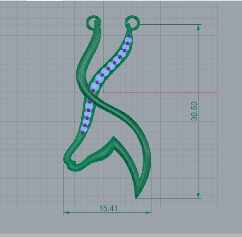 Horse pendant 3D print model_2