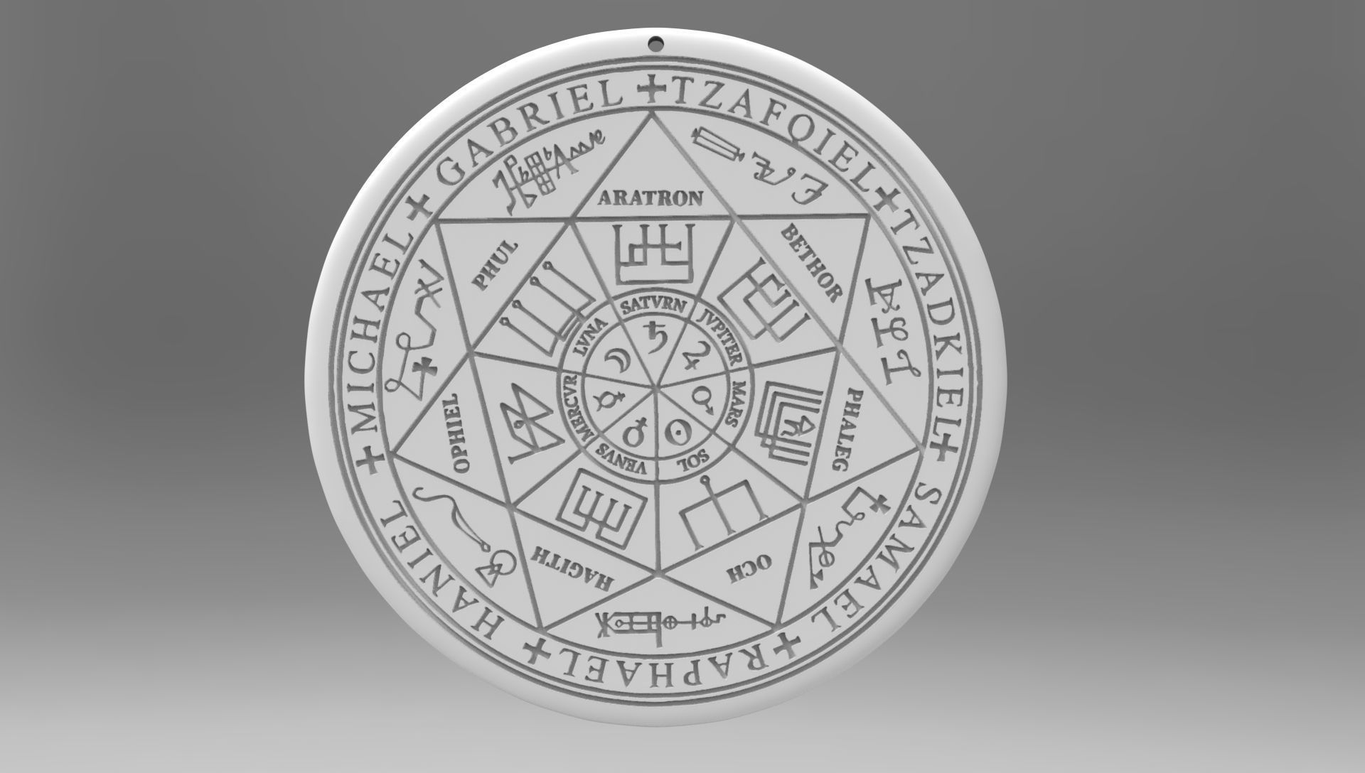Seven Archangels - Ring and Medallion 3D print model_1