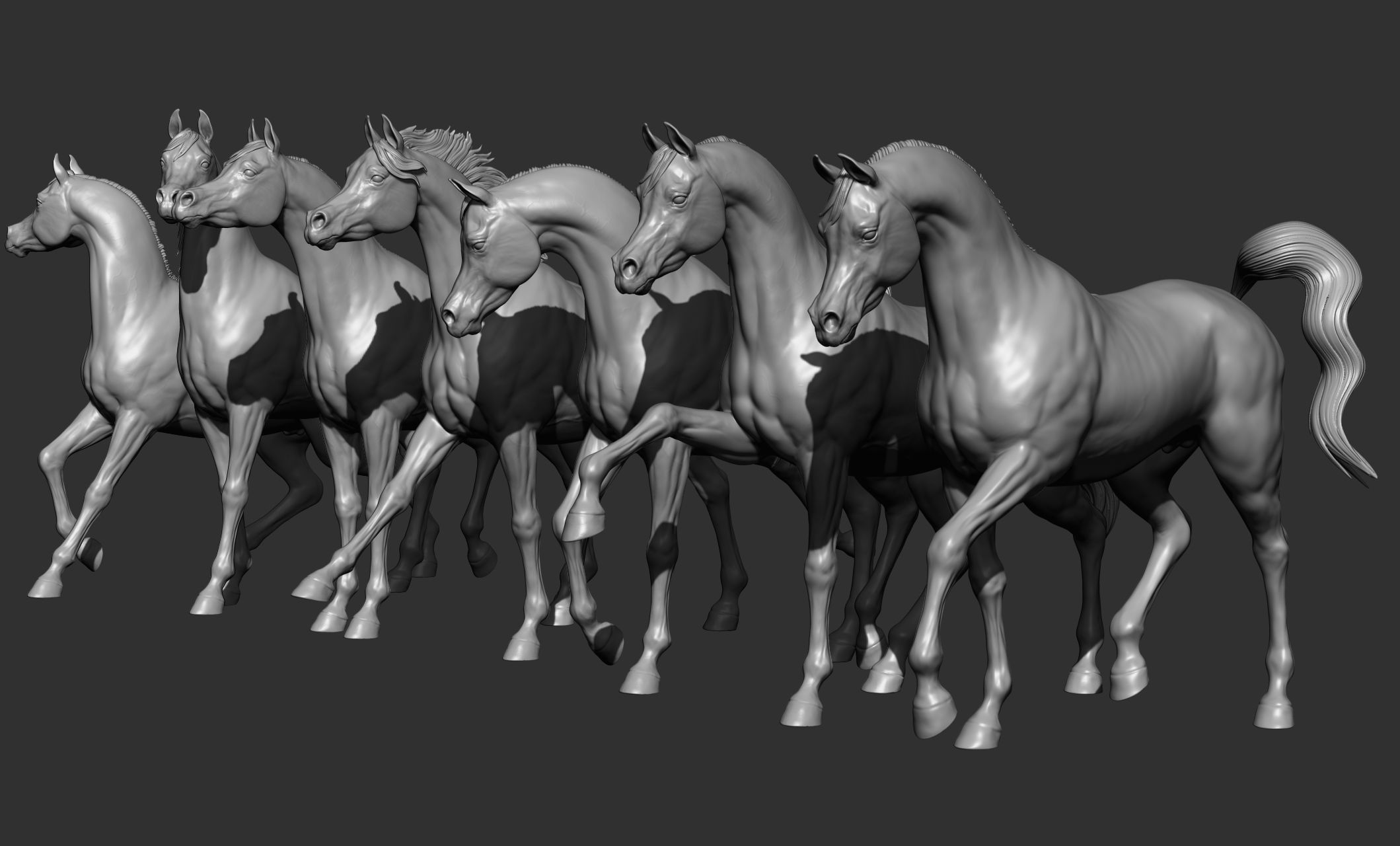 7-Arabian Horse Poses 3D model_45