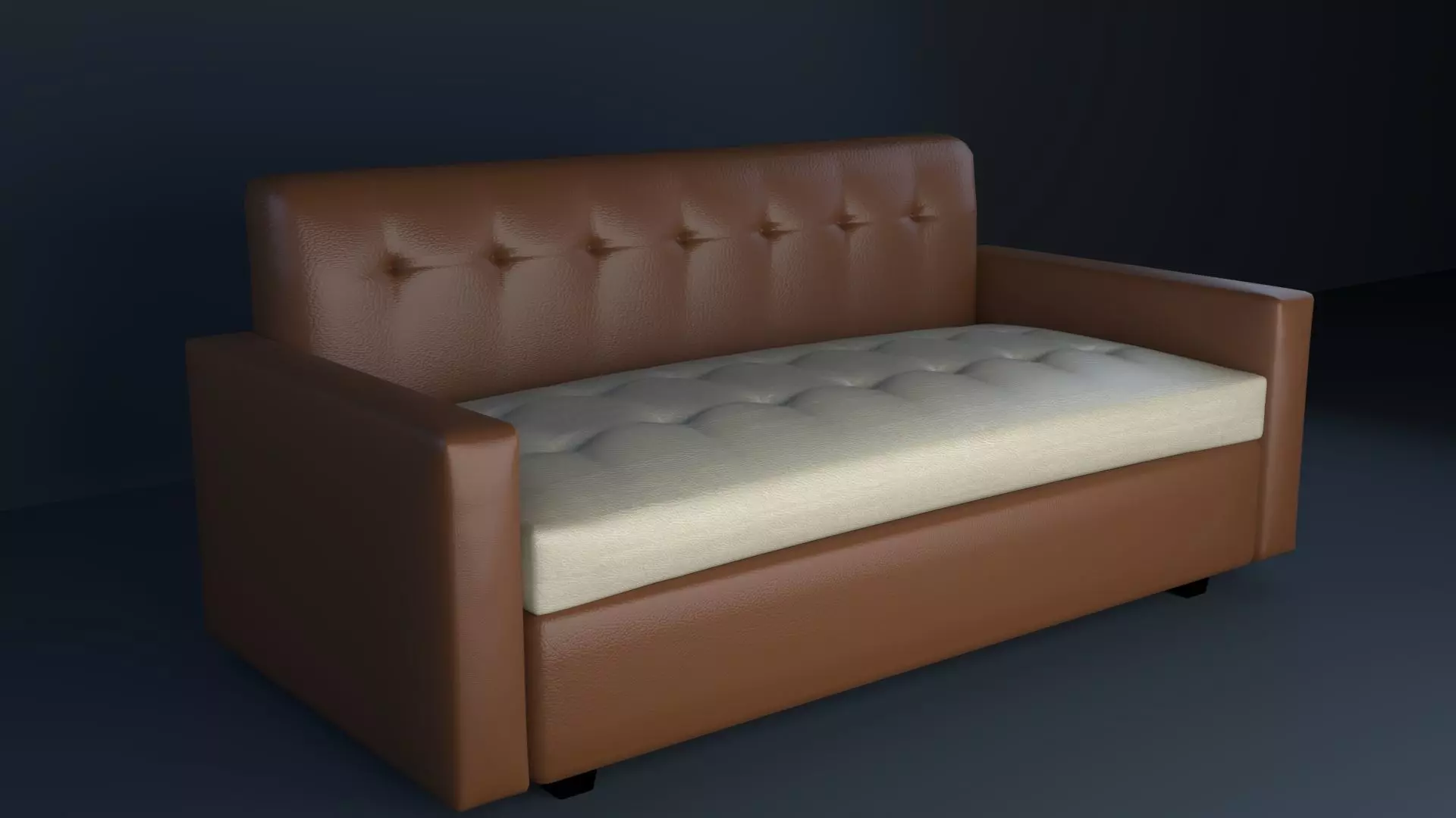 leather sofa Free low-poly 3D model_0