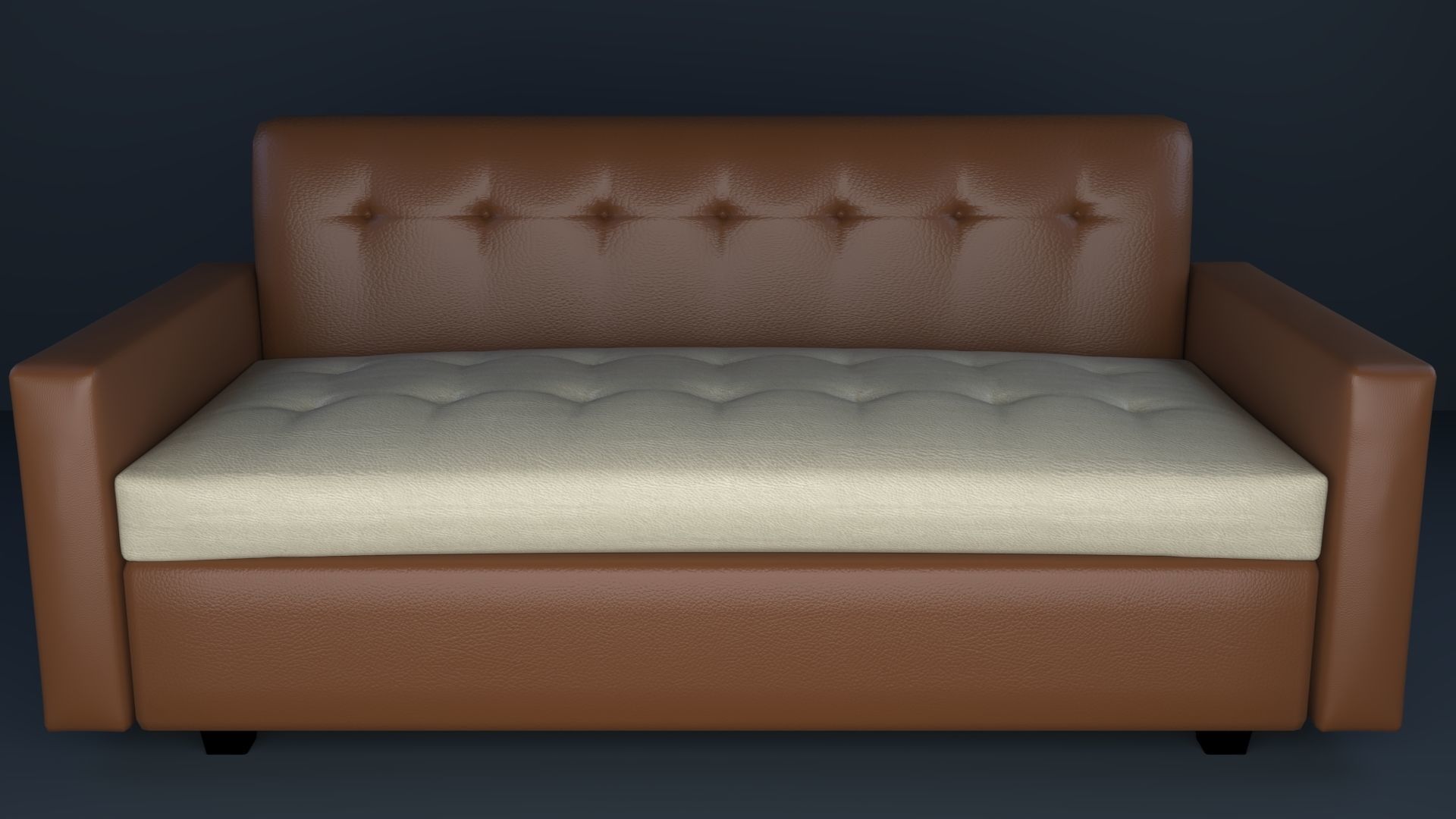 leather sofa Free low-poly 3D model_2
