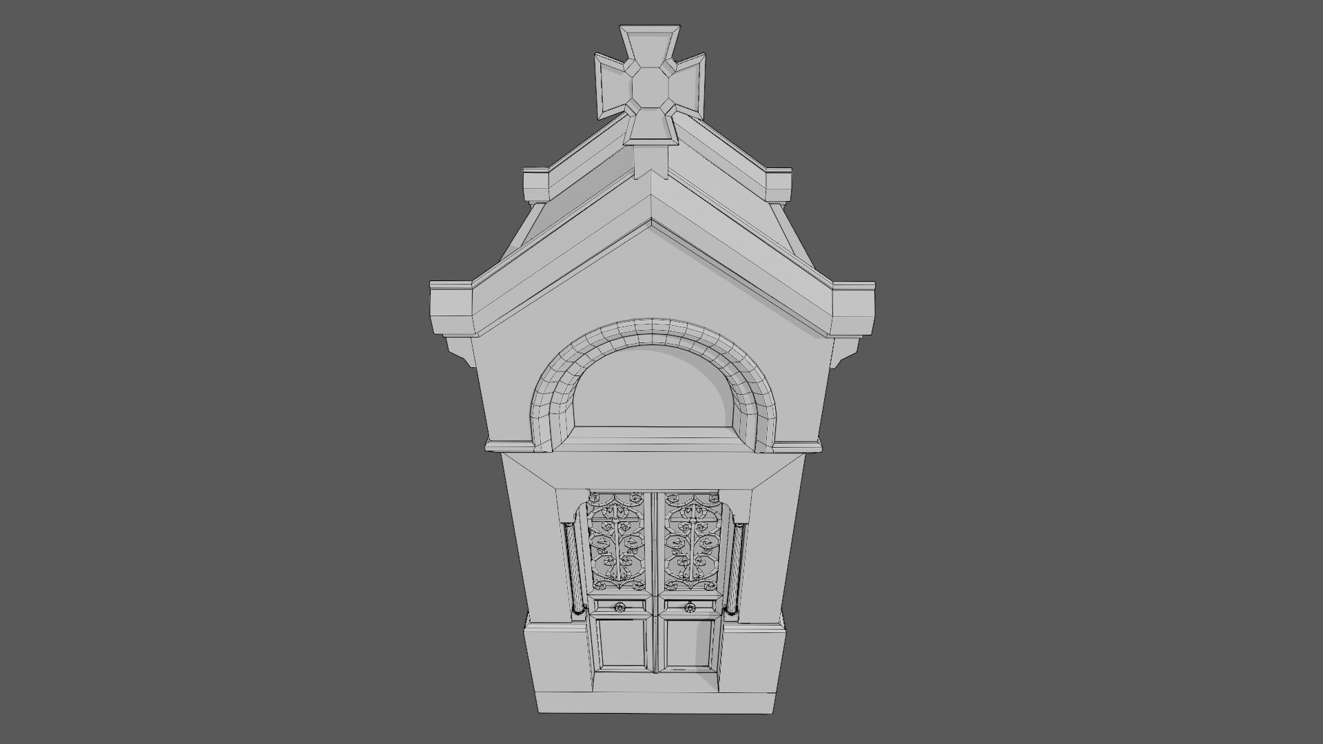 Cemetery Mausoleum 03 Low-poly 3D model_12
