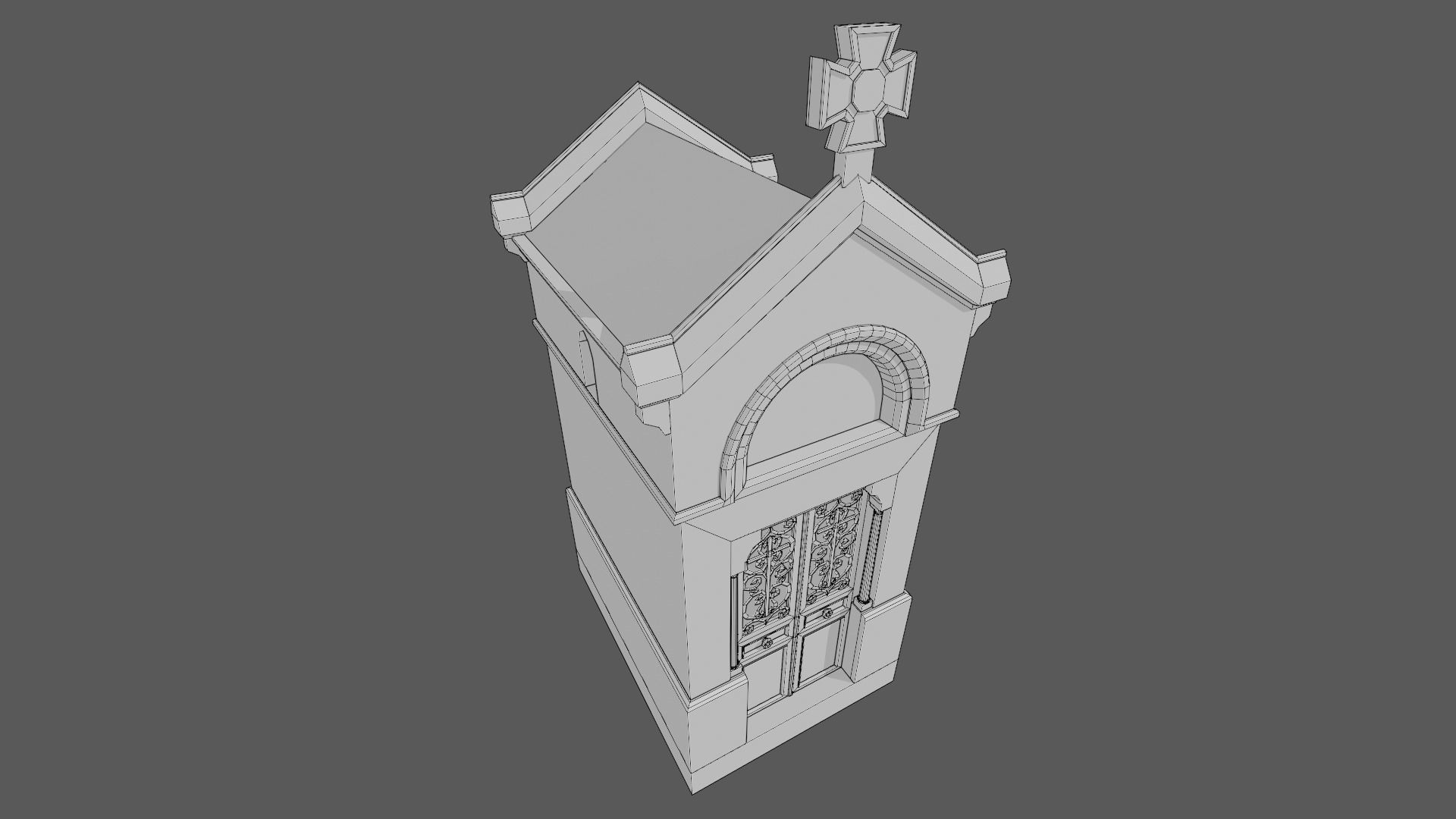 Cemetery Mausoleum 03 Low-poly 3D model_6