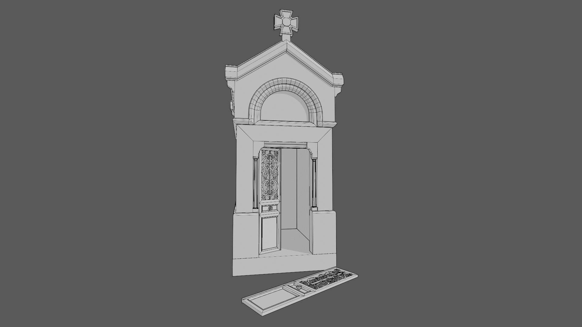 Cemetery Mausoleum 03 Low-poly 3D model_18