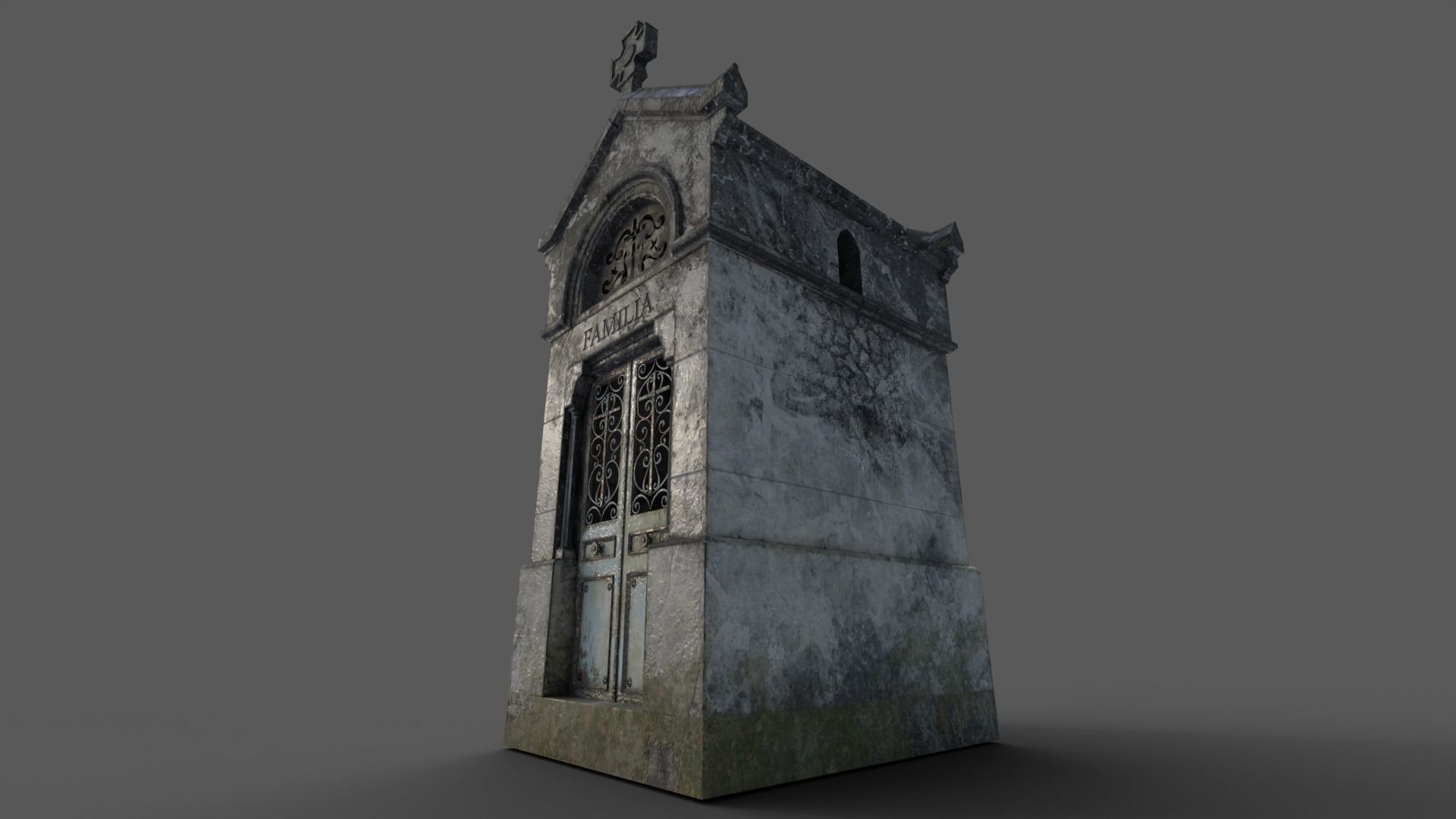 Cemetery Mausoleum 03 Low-poly 3D model_3