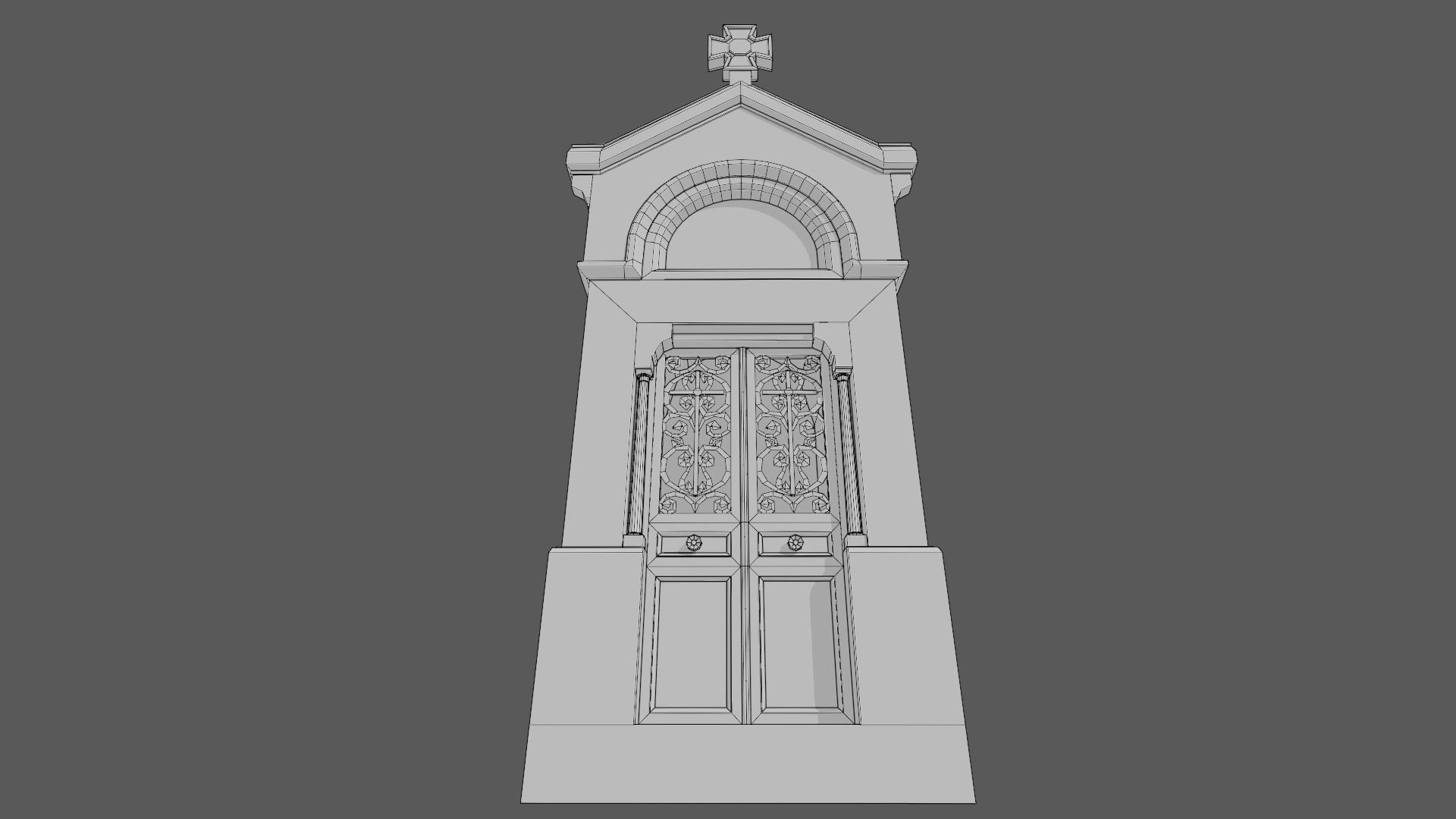 Cemetery Mausoleum 03 Low-poly 3D model_8