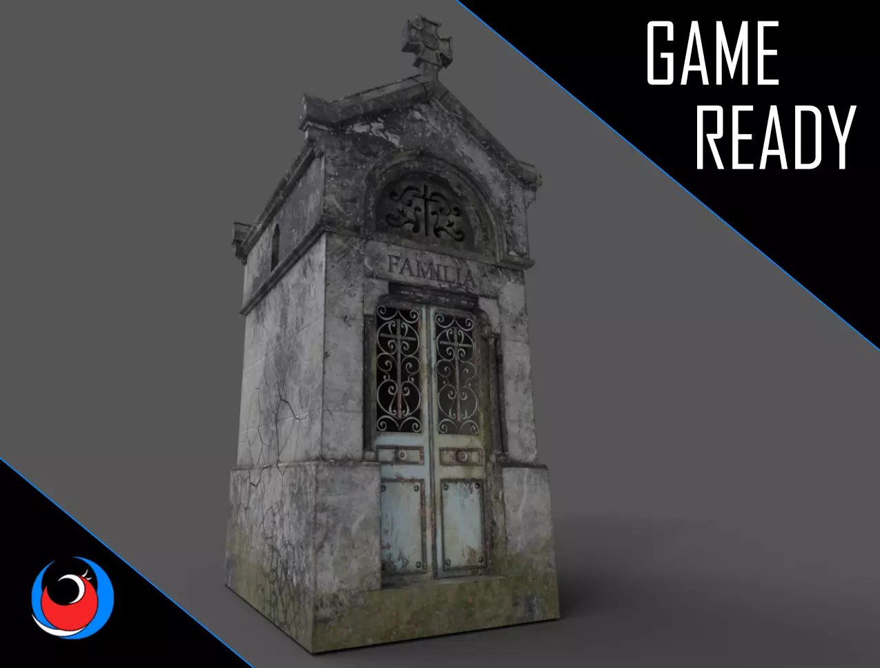 Cemetery Mausoleum 03 Low-poly 3D model_0