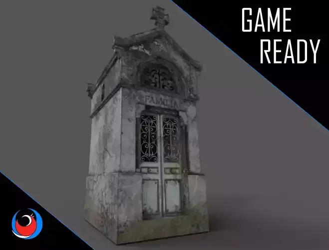 Cemetery Mausoleum 03 Low-poly 3D model