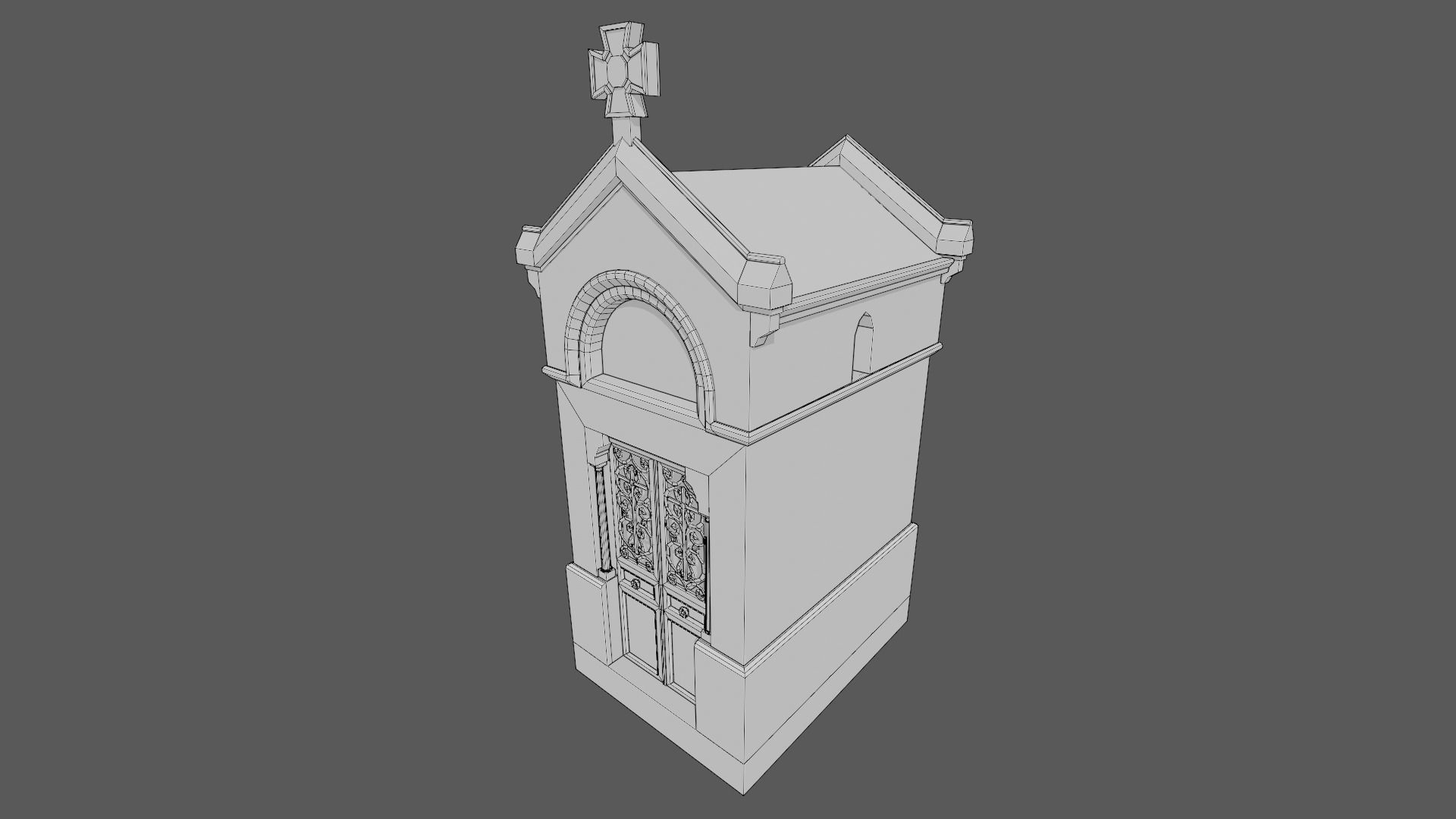Cemetery Mausoleum 03 Low-poly 3D model_14
