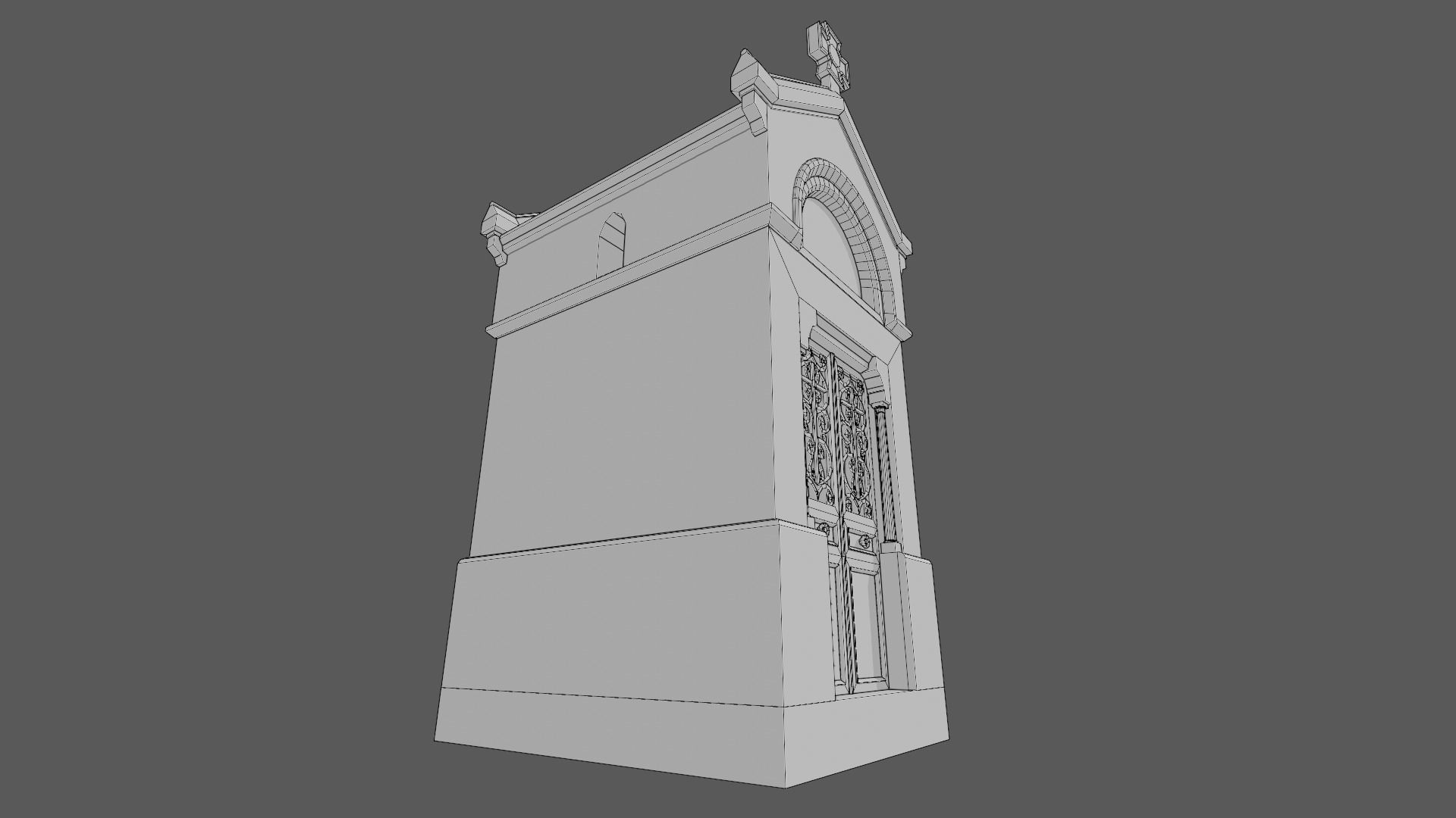 Cemetery Mausoleum 03 Low-poly 3D model_10