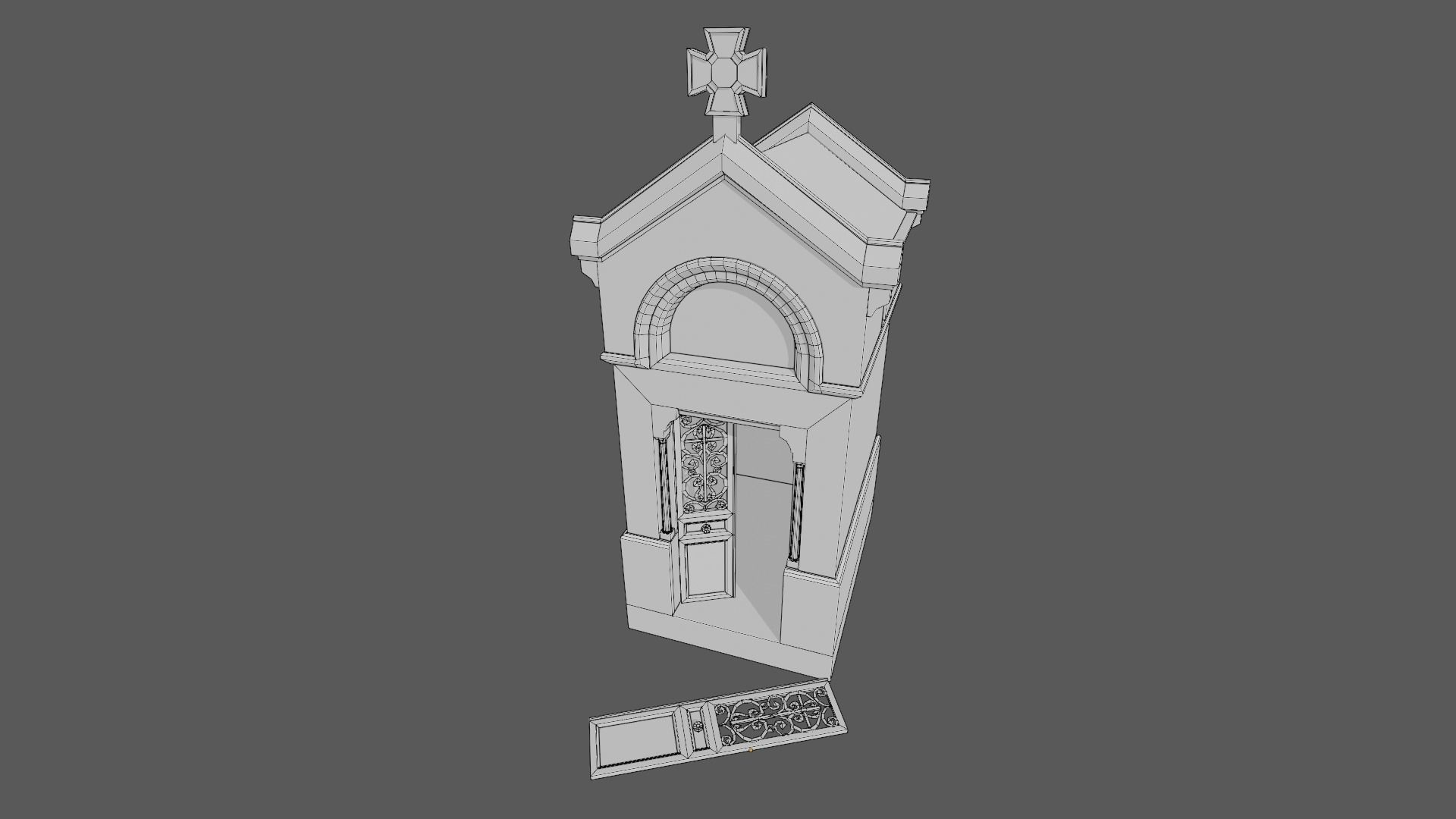 Cemetery Mausoleum 03 Low-poly 3D model_20
