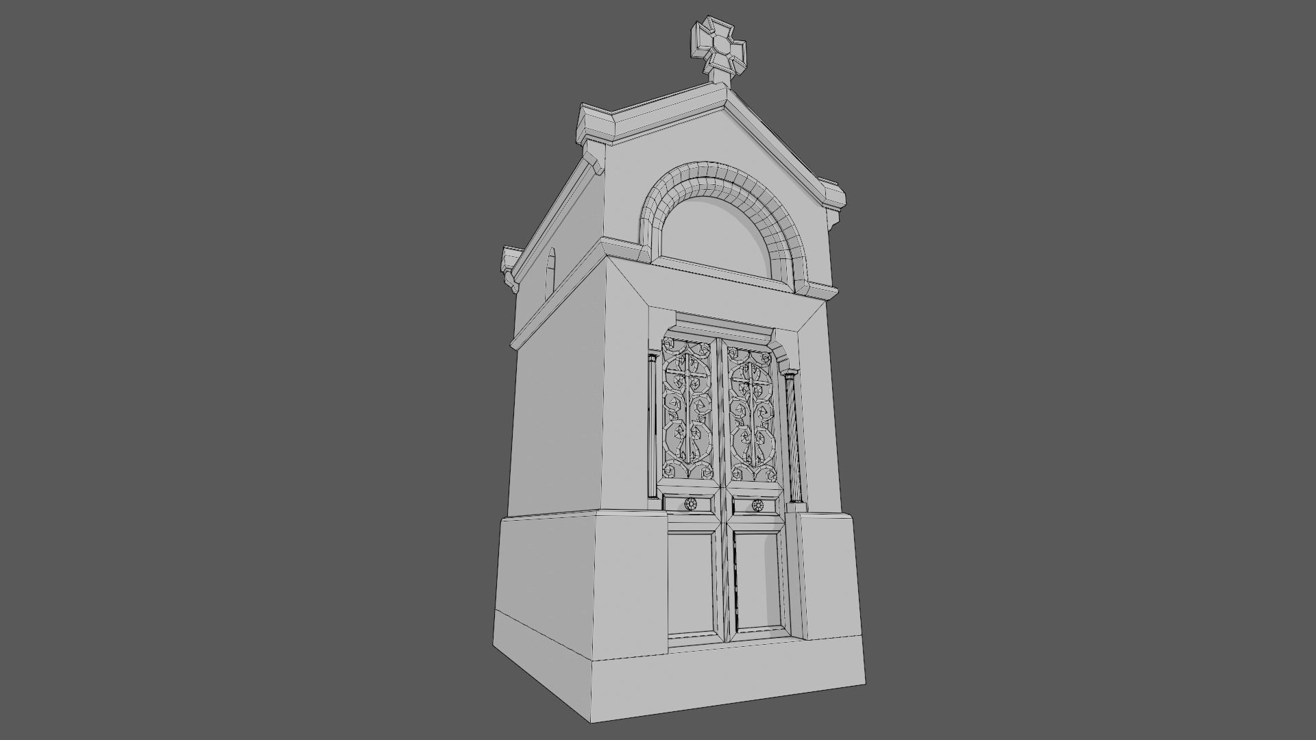 Cemetery Mausoleum 03 Low-poly 3D model_2