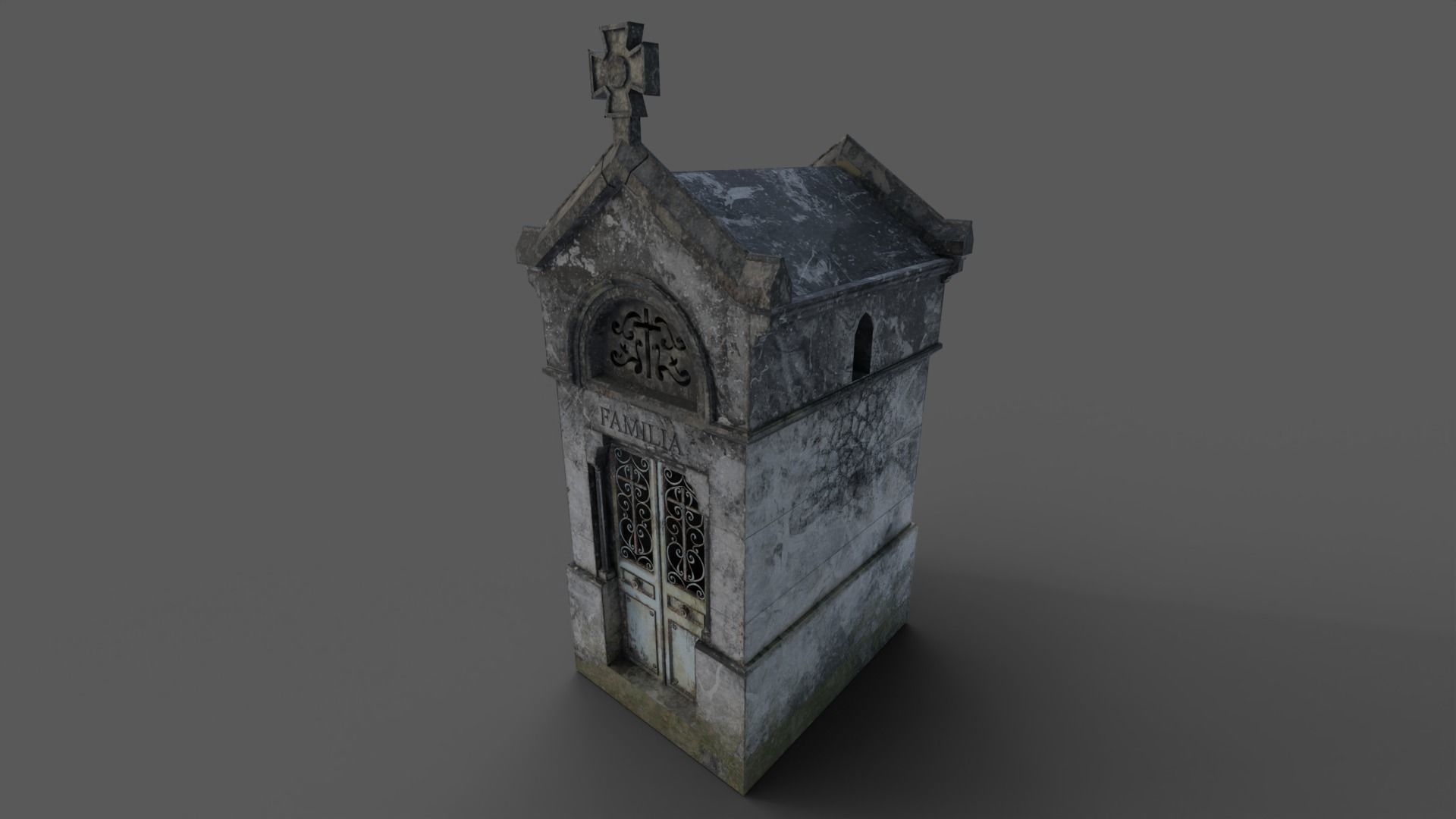Cemetery Mausoleum 03 Low-poly 3D model_13