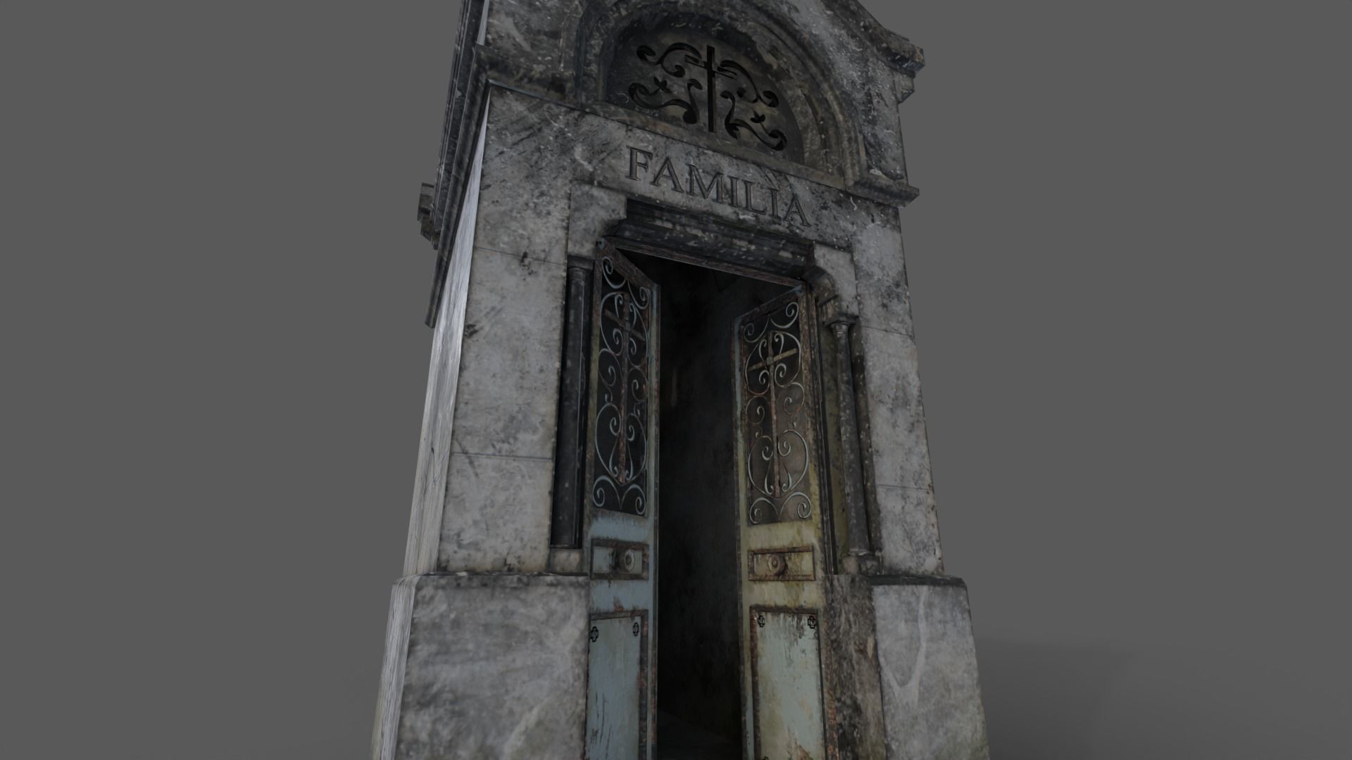 Cemetery Mausoleum 03 Low-poly 3D model_16