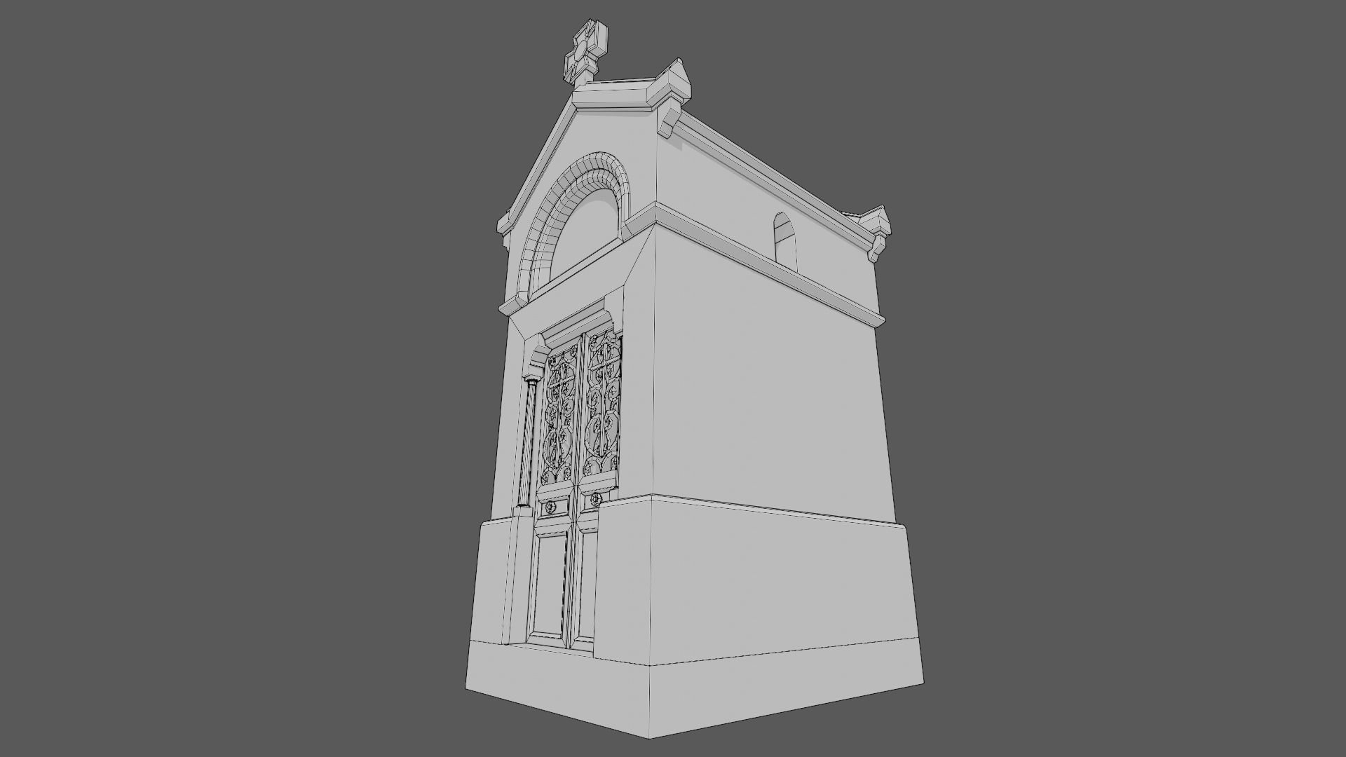Cemetery Mausoleum 03 Low-poly 3D model_4