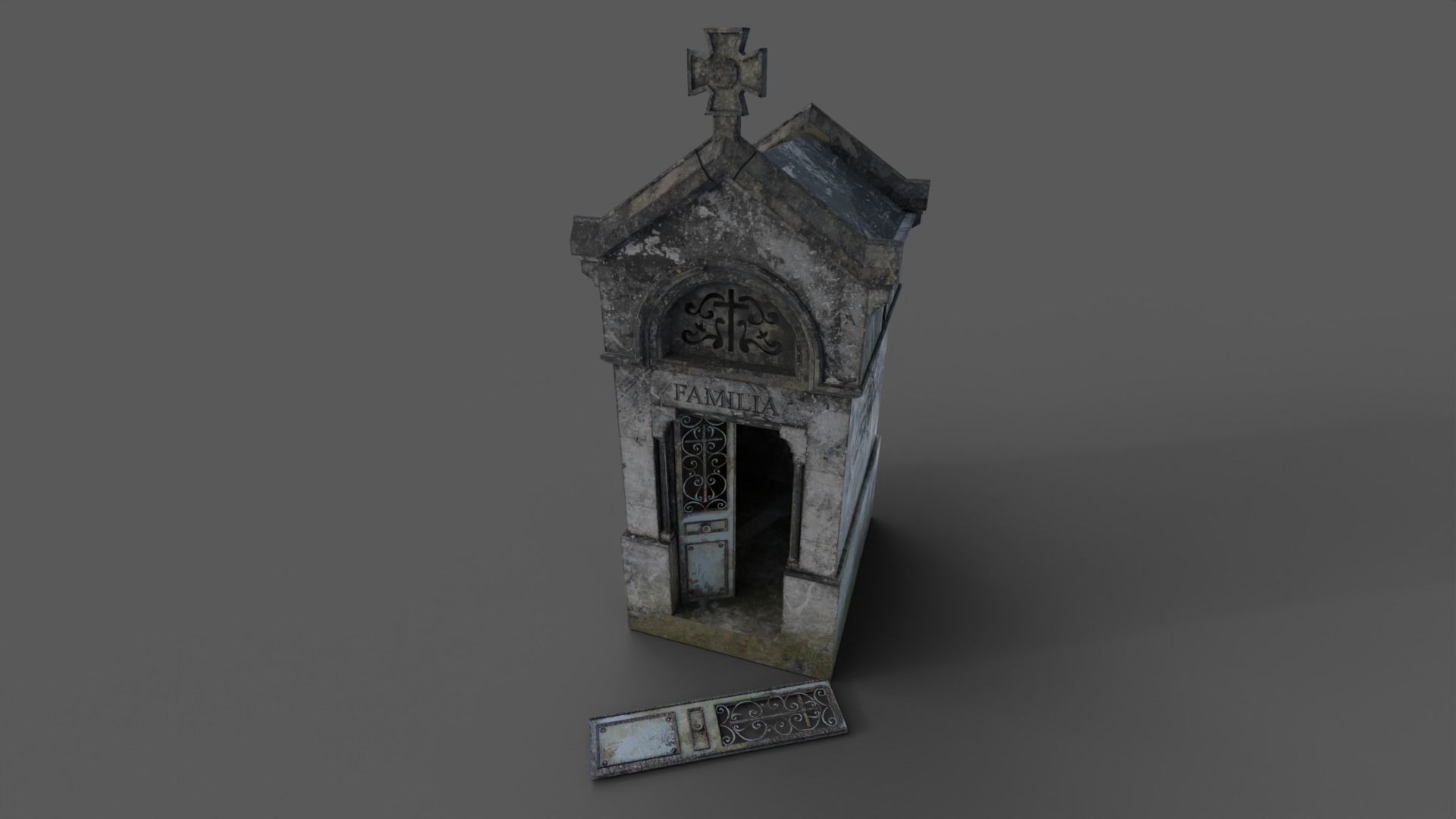 Cemetery Mausoleum 03 Low-poly 3D model_19