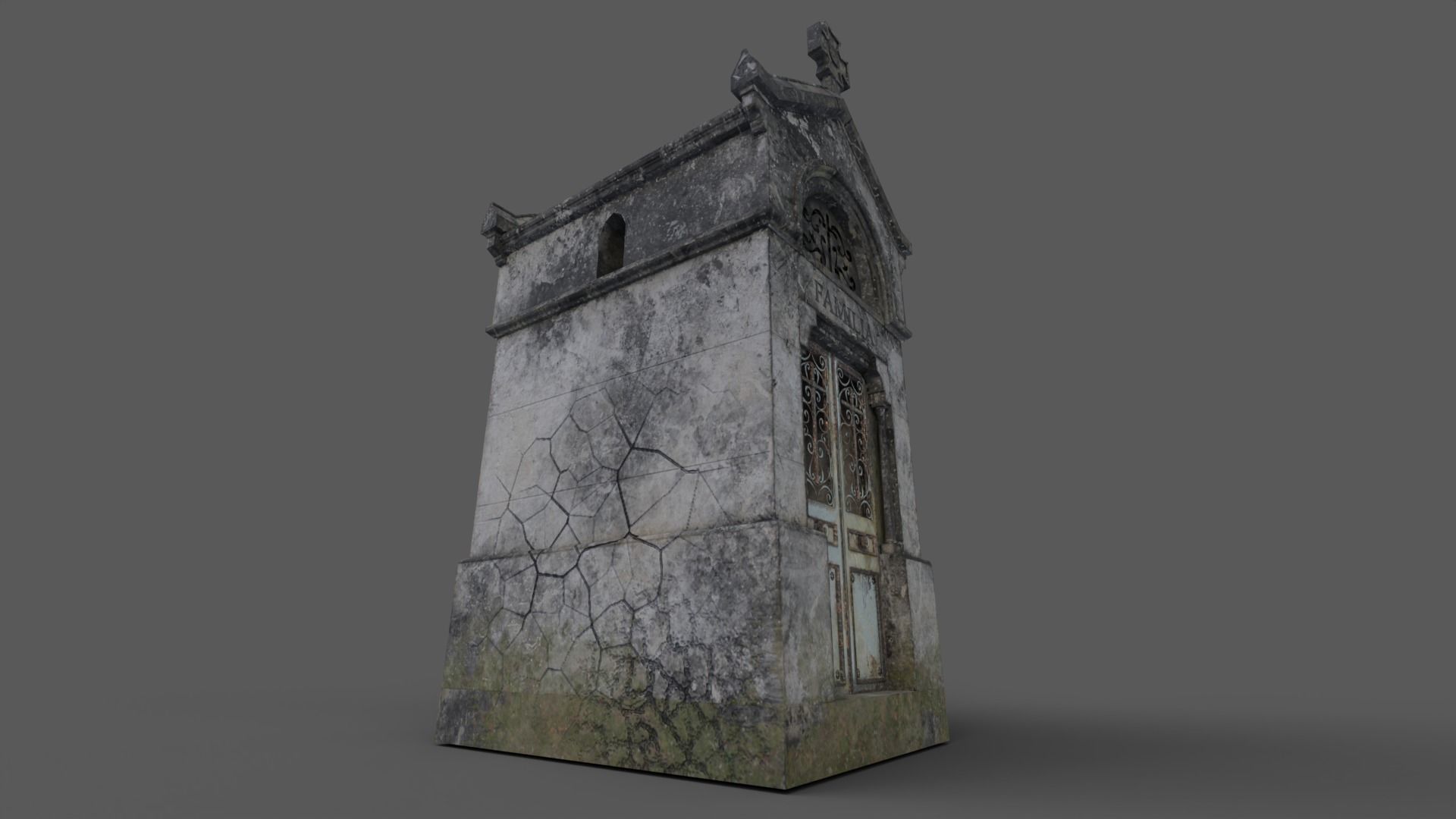 Cemetery Mausoleum 03 Low-poly 3D model_9
