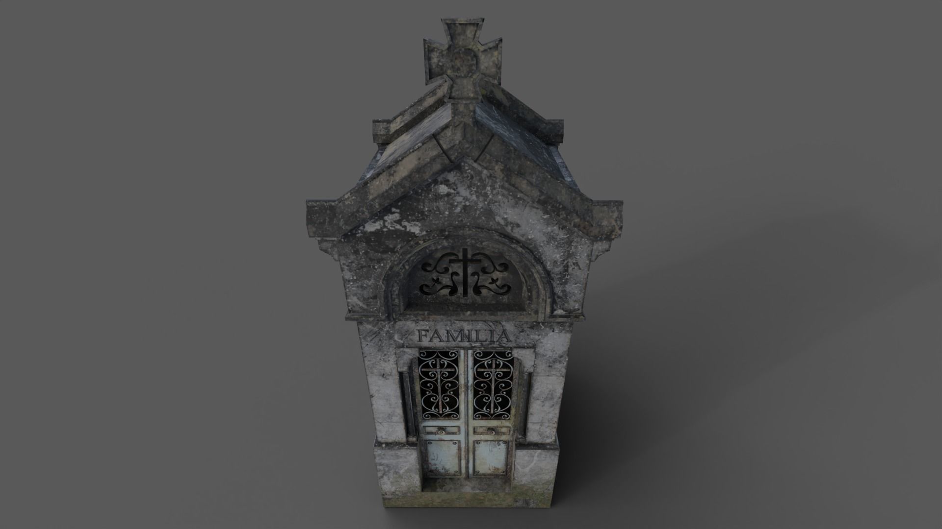 Cemetery Mausoleum 03 Low-poly 3D model_11