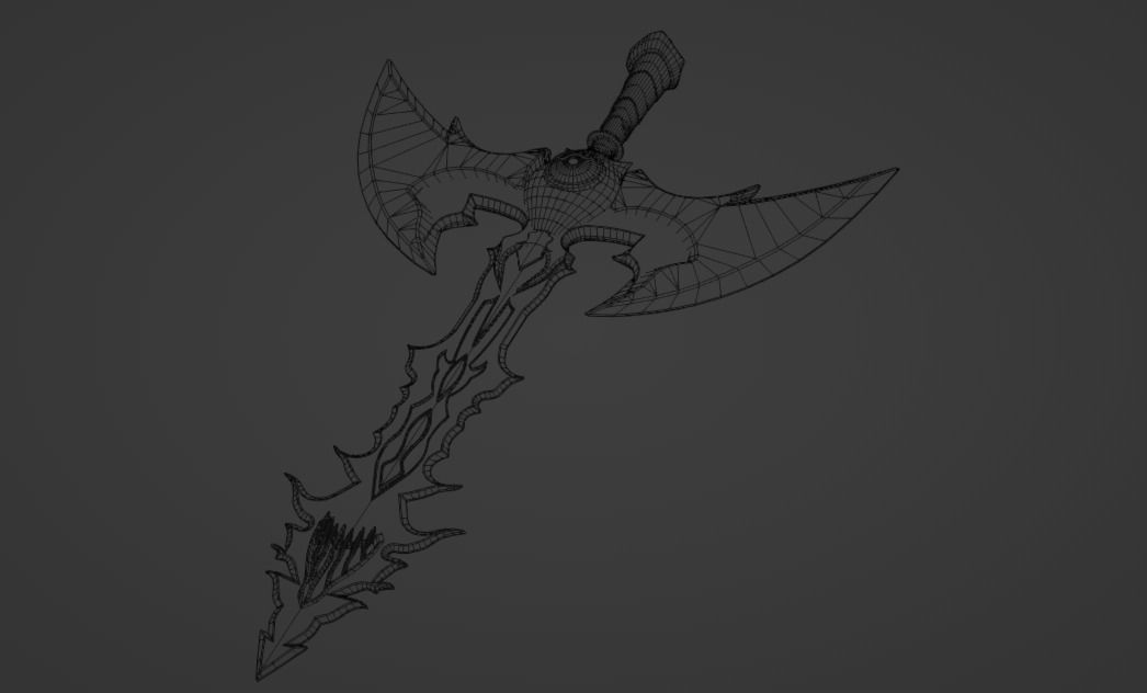 Demonic Sword Low-poly 3D model_3