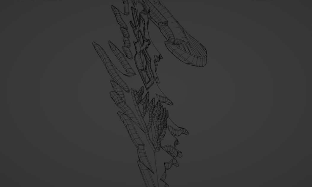 Demonic Sword Low-poly 3D model_5