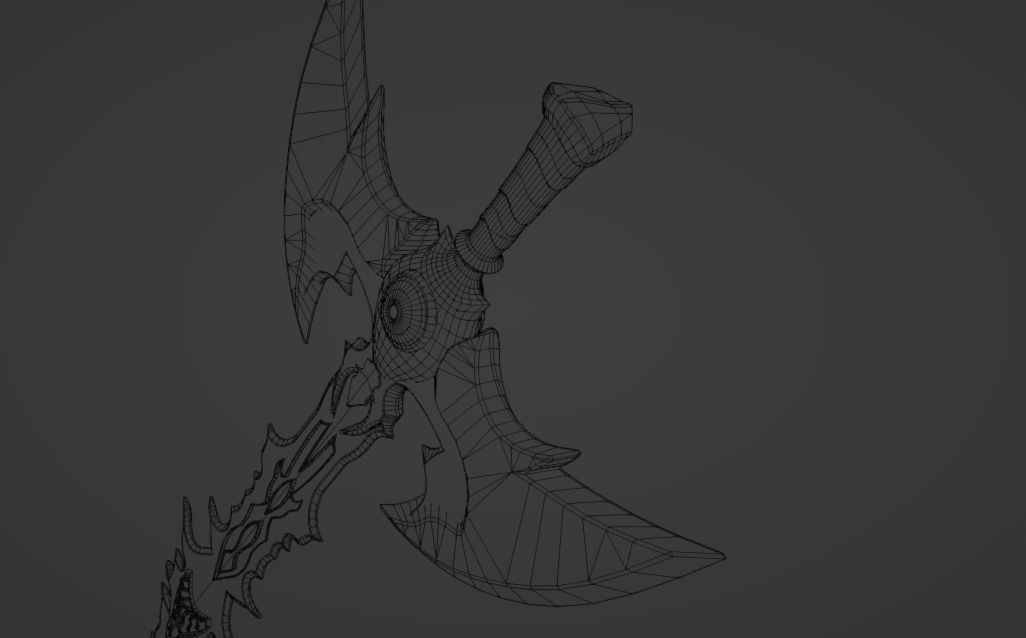 Demonic Sword Low-poly 3D model_4