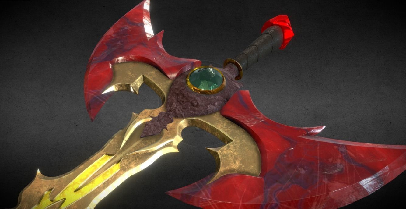 Demonic Sword Low-poly 3D model_2